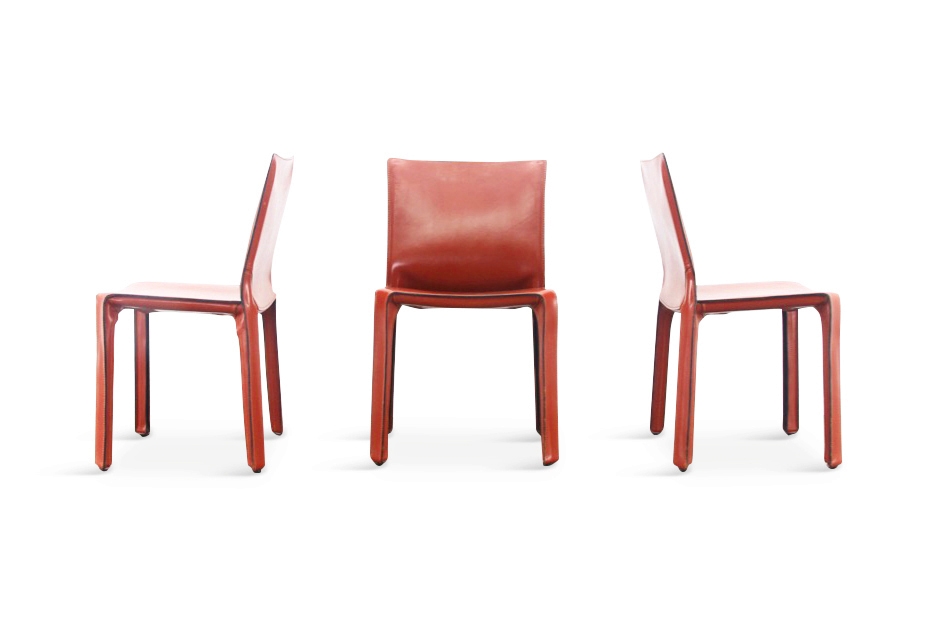 Mario Bellini Cab Chairs in Oxblood Red Leather for Cassina - 1977