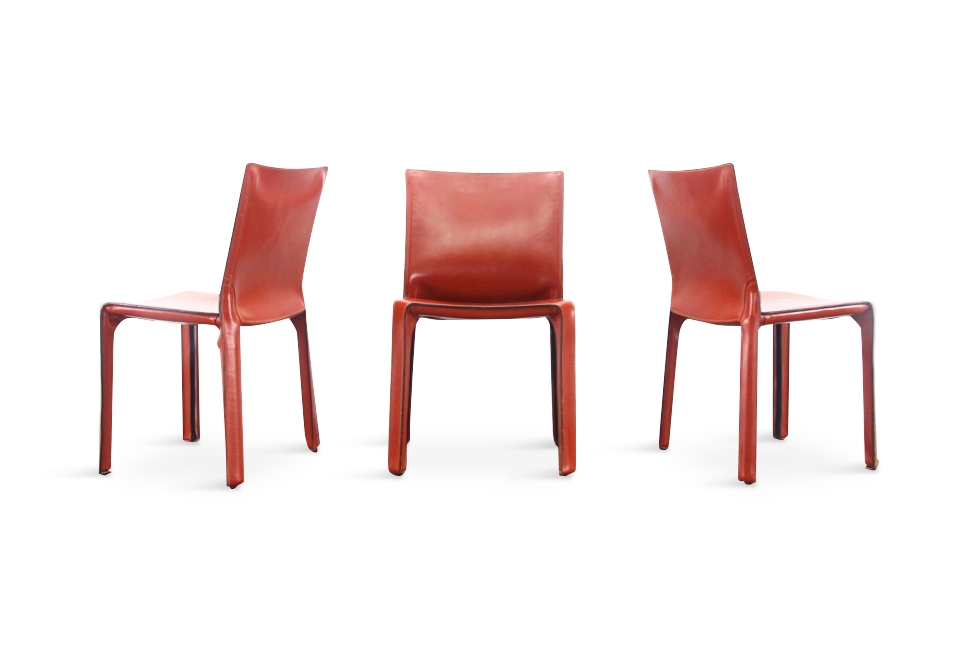 Mario Bellini Cab Chairs in Oxblood Red Leather for Cassina - 1977