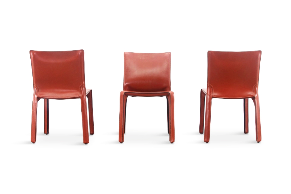 Mario Bellini Cab Chairs in Oxblood Red Leather for Cassina - 1977