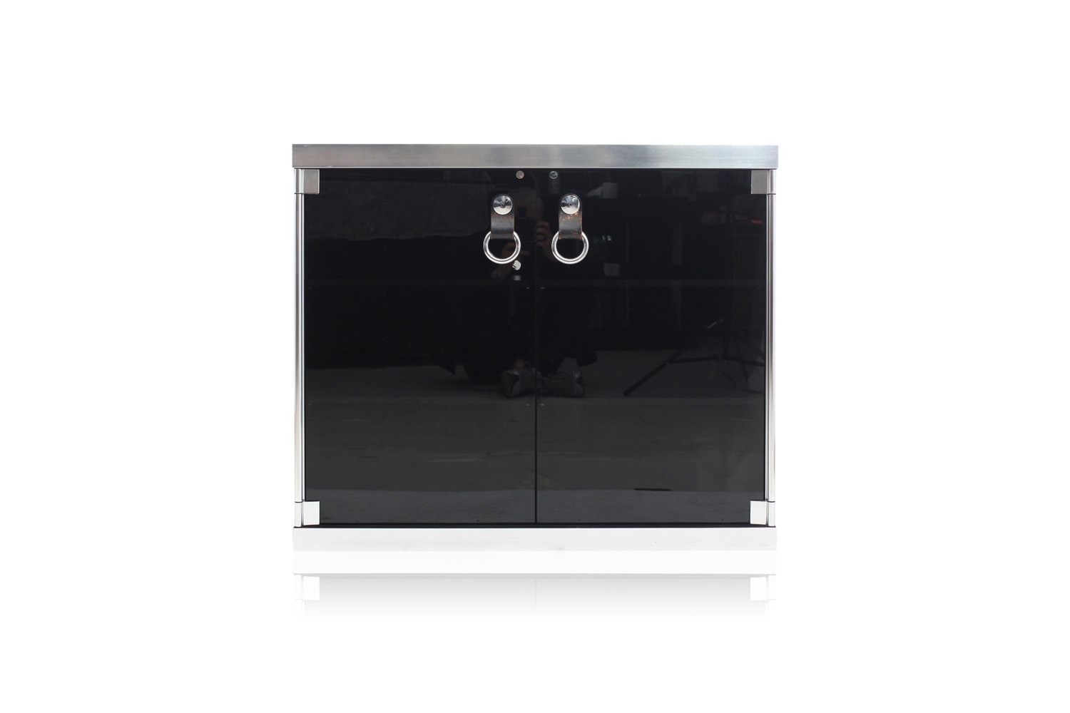 Black Chrome Italian Commode, Guido Faleschini - 1970s