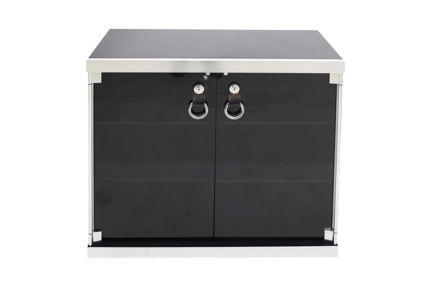 Black Chrome Italian Commode, Guido Faleschini - 1970s