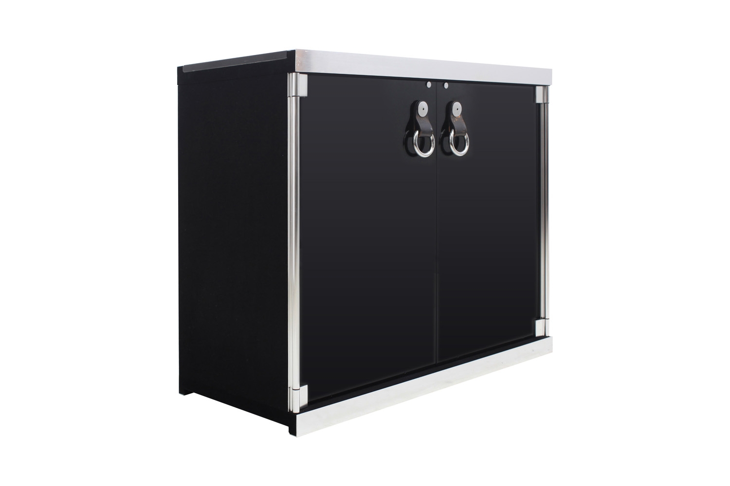 Black Chrome Italian Commode, Guido Faleschini - 1970s