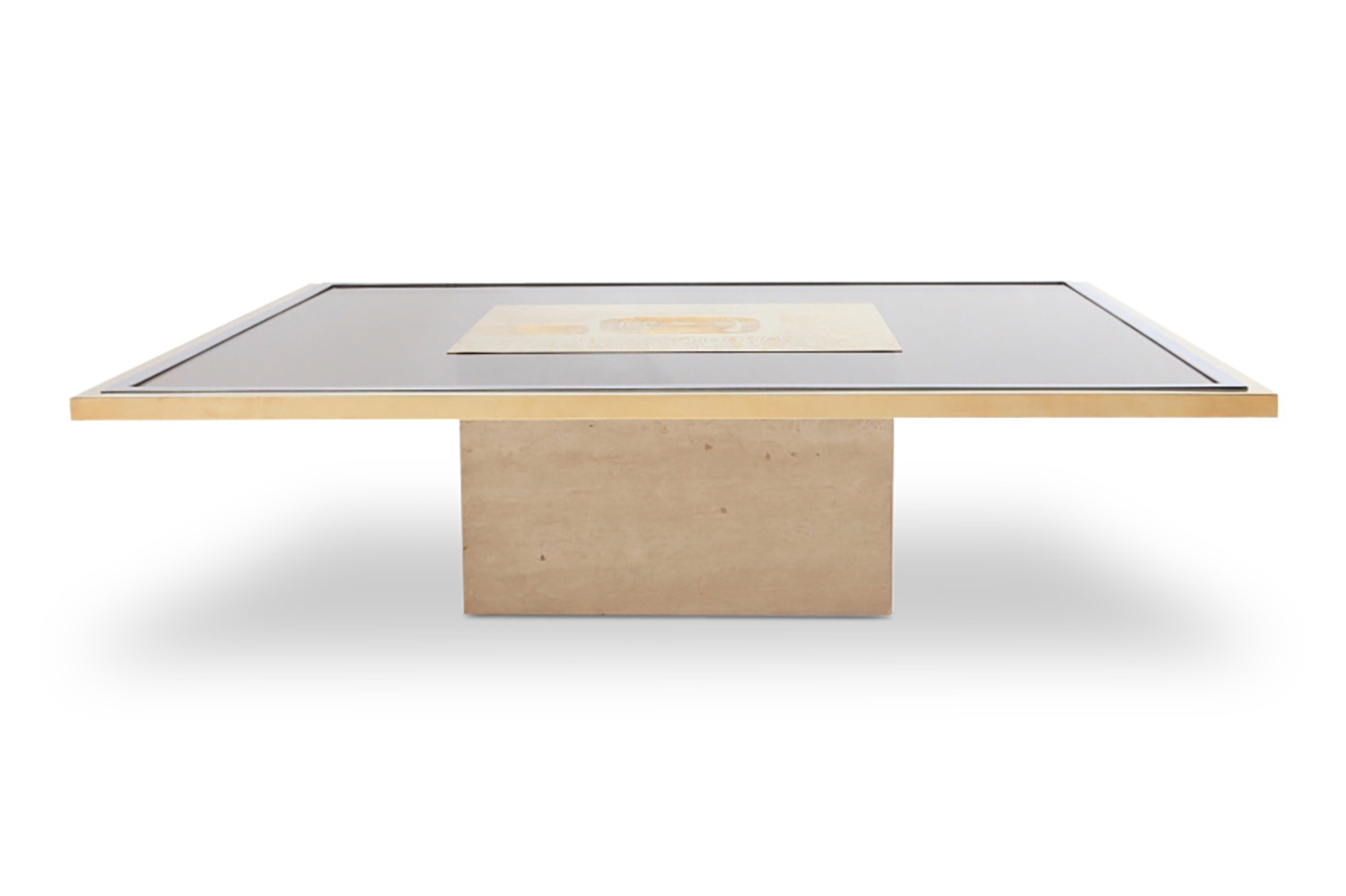 Brass Etched Coffee Table, George Matthias -1970s