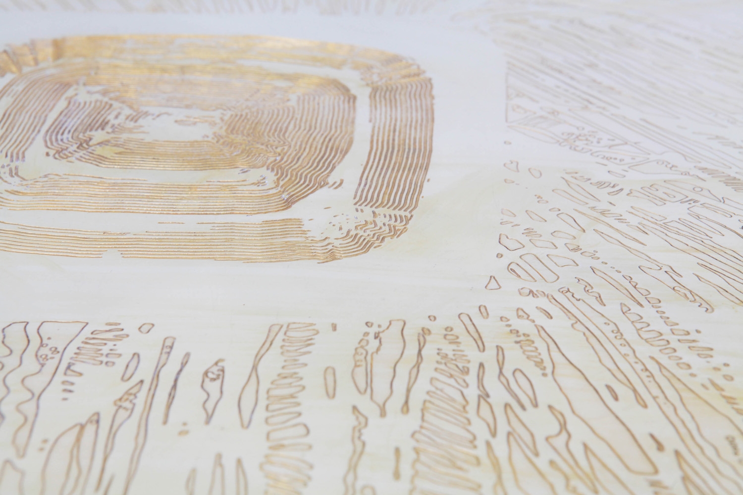 Brass Etched Coffee Table, George Matthias -1970s