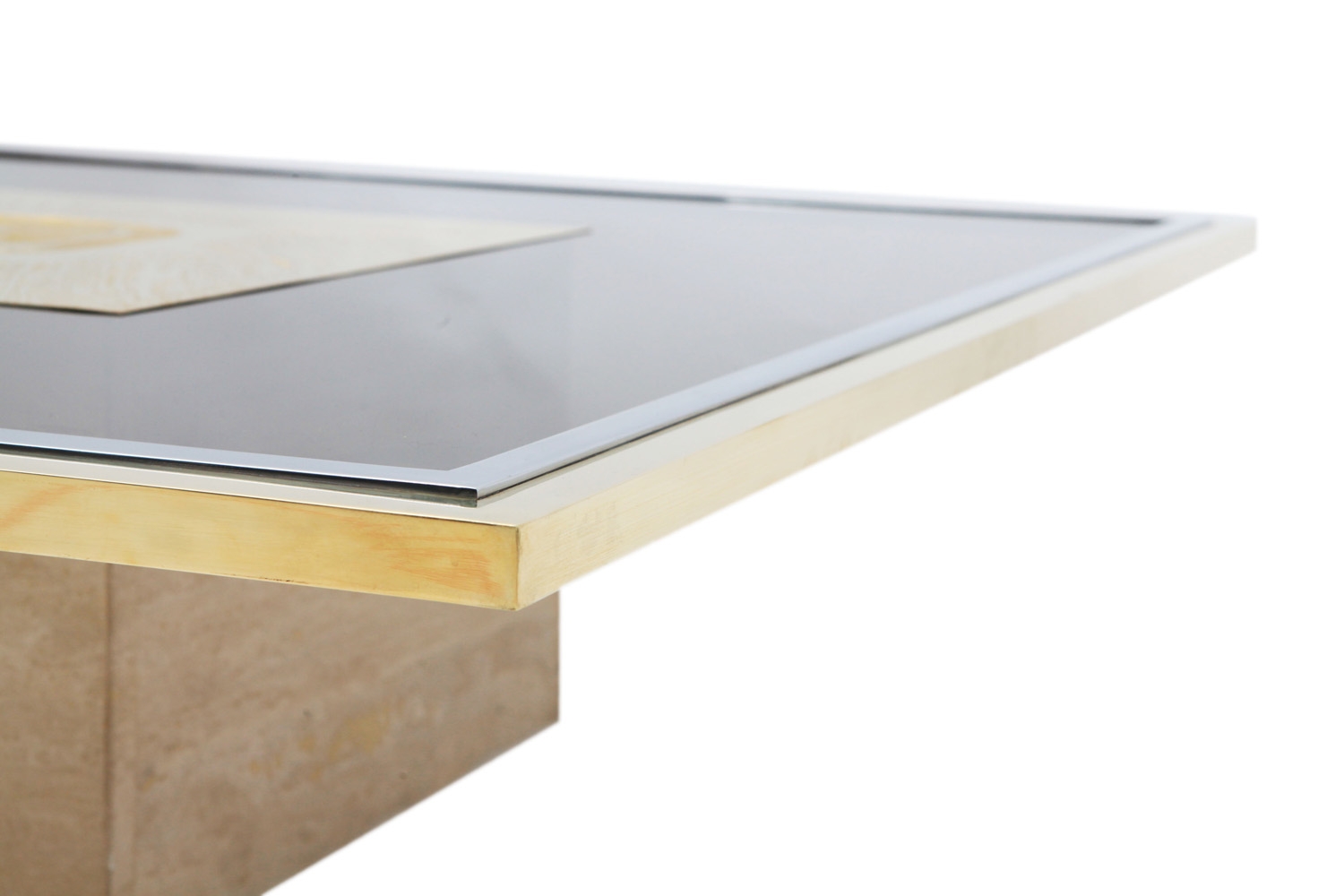 Brass Etched Coffee Table, George Matthias -1970s