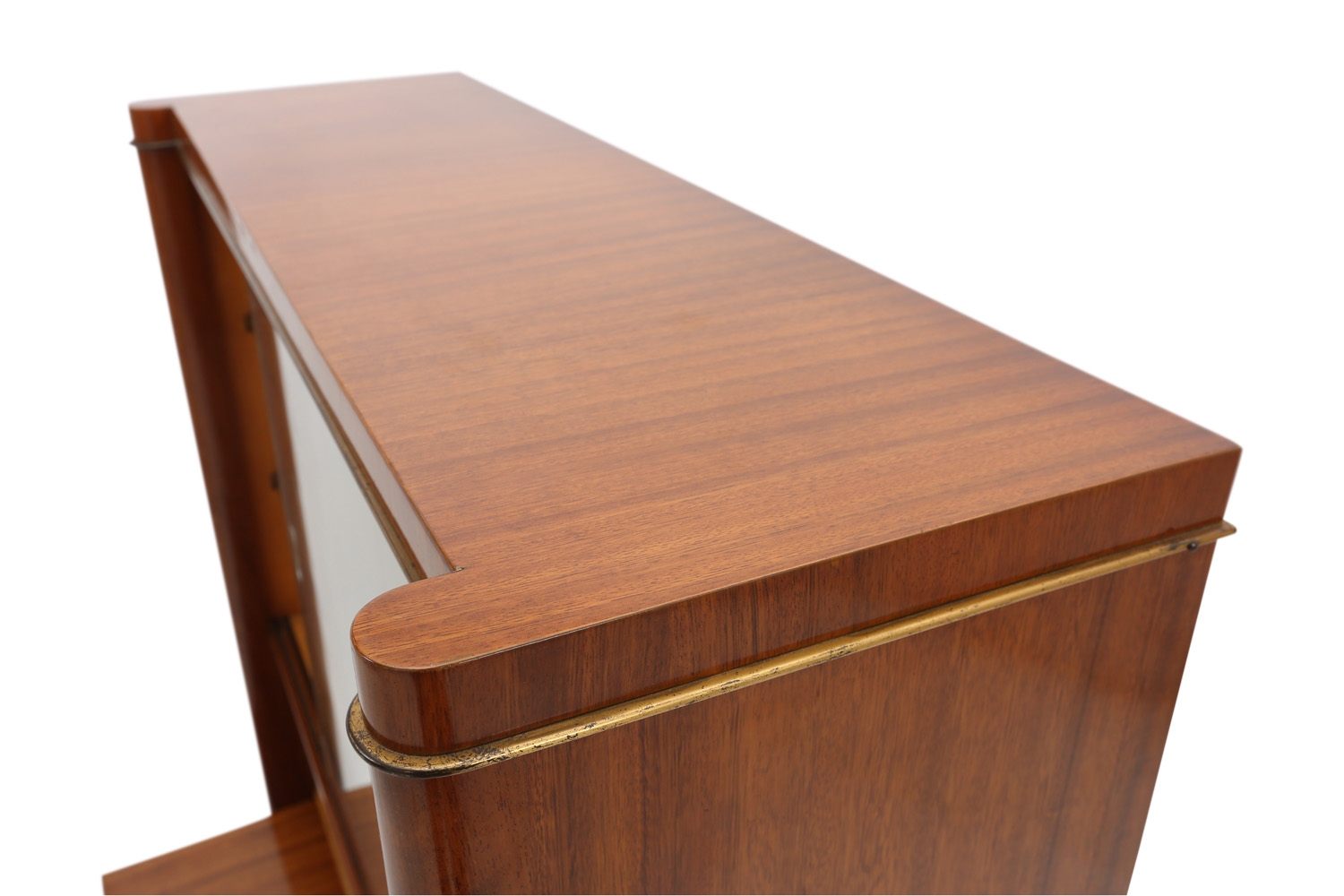 Mahogany Art Deco Vitrine Cabinet, De Coene Frères - 1950s