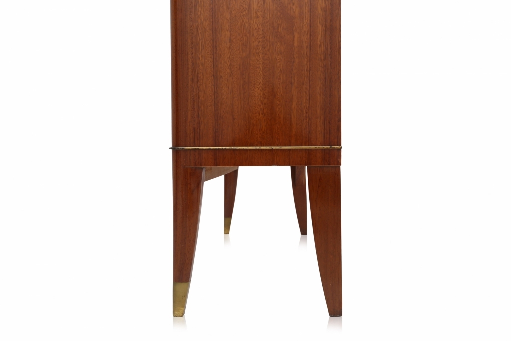 Mahogany Art Deco Vitrine Cabinet, De Coene Frères - 1950s