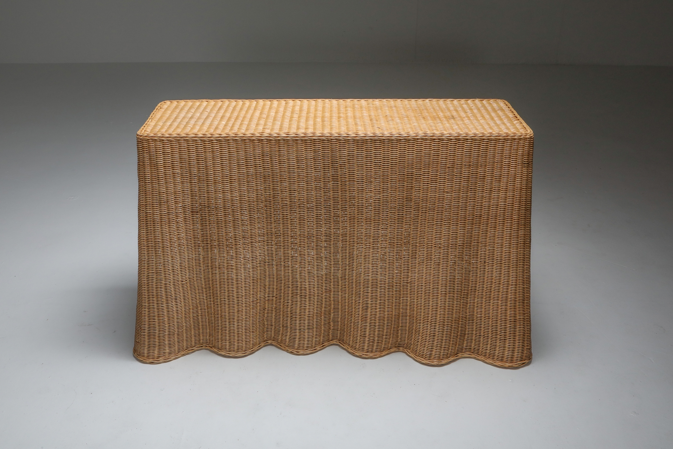 Wicker Console Table India Mahdavi - 1990's