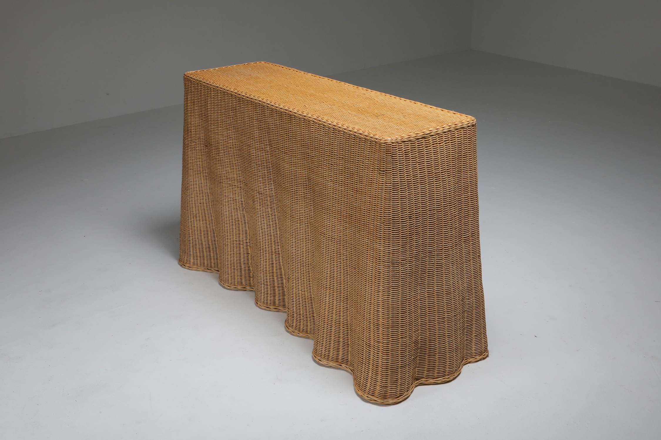 Wicker Console Table India Mahdavi - 1990's