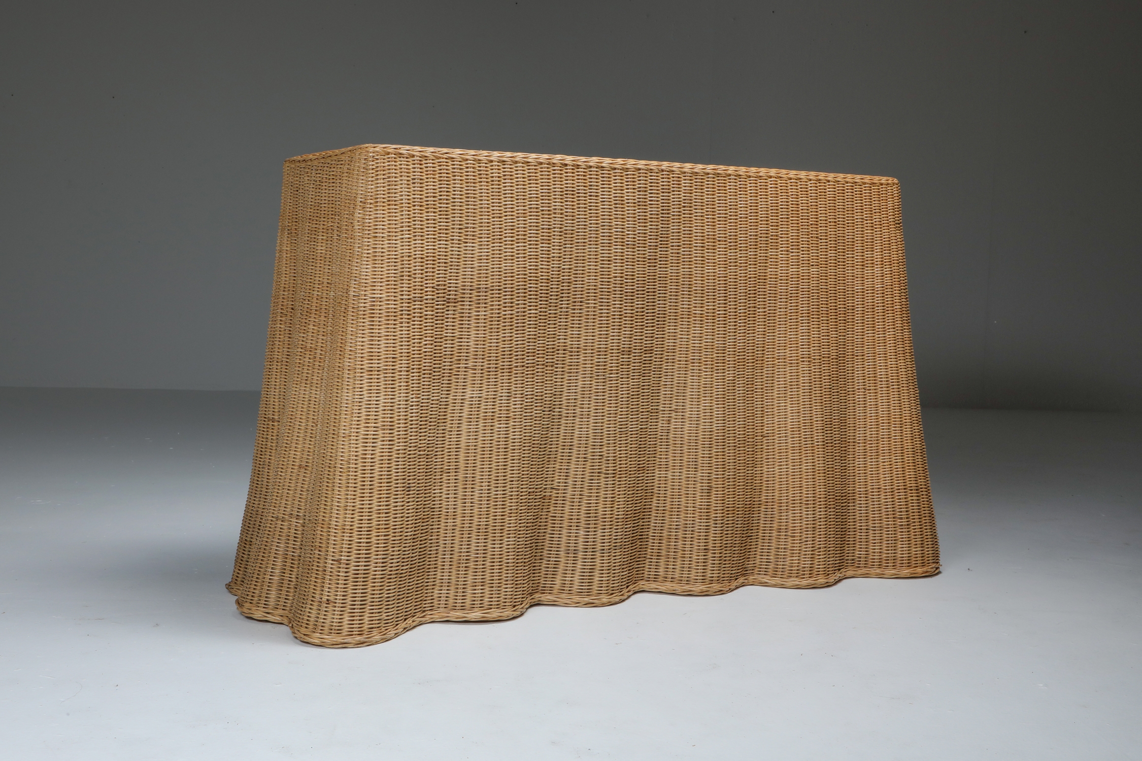 Wicker Console Table India Mahdavi - 1990's