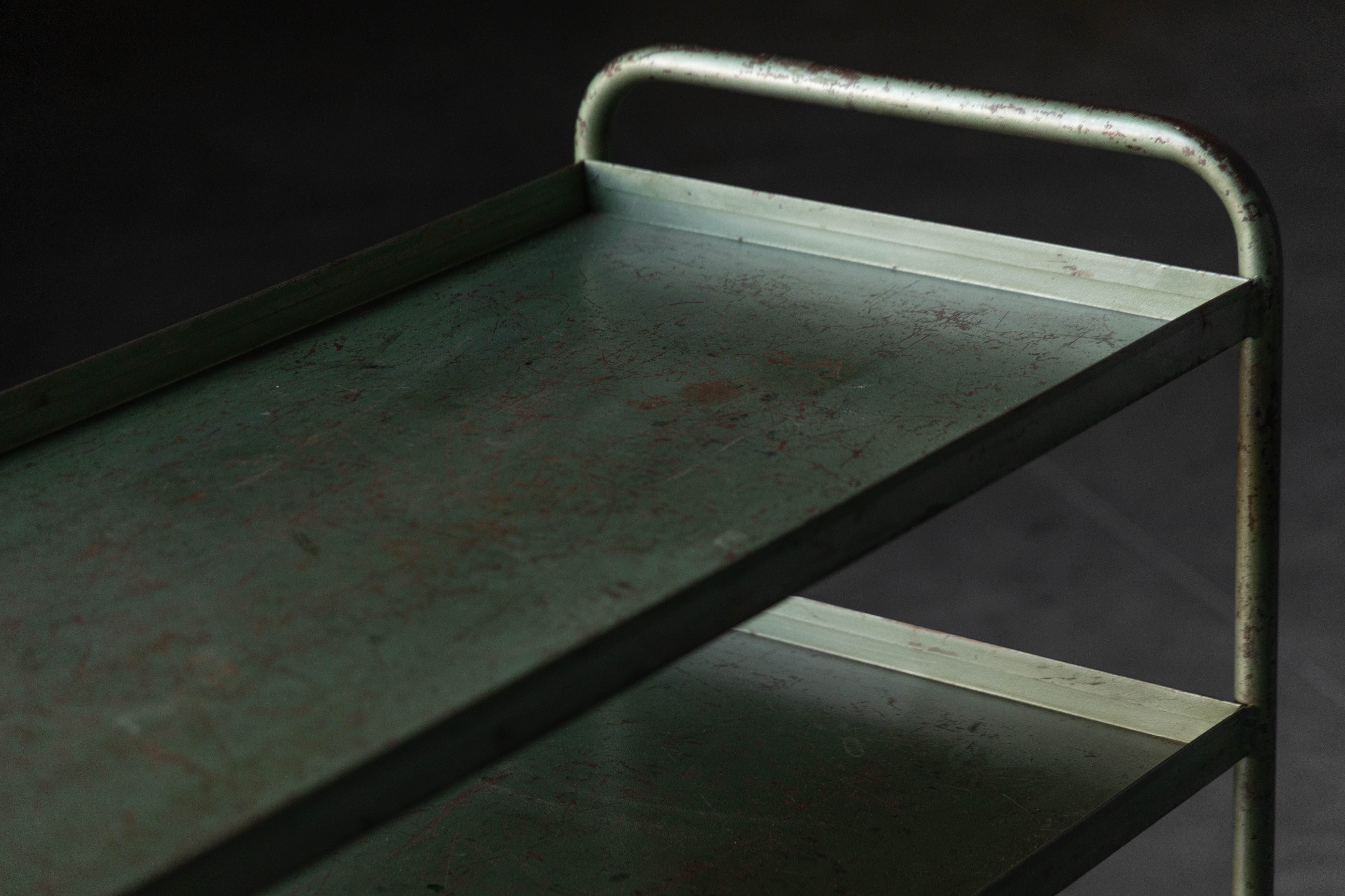 Industrial Green Painted Trolley - Mid-20th Century