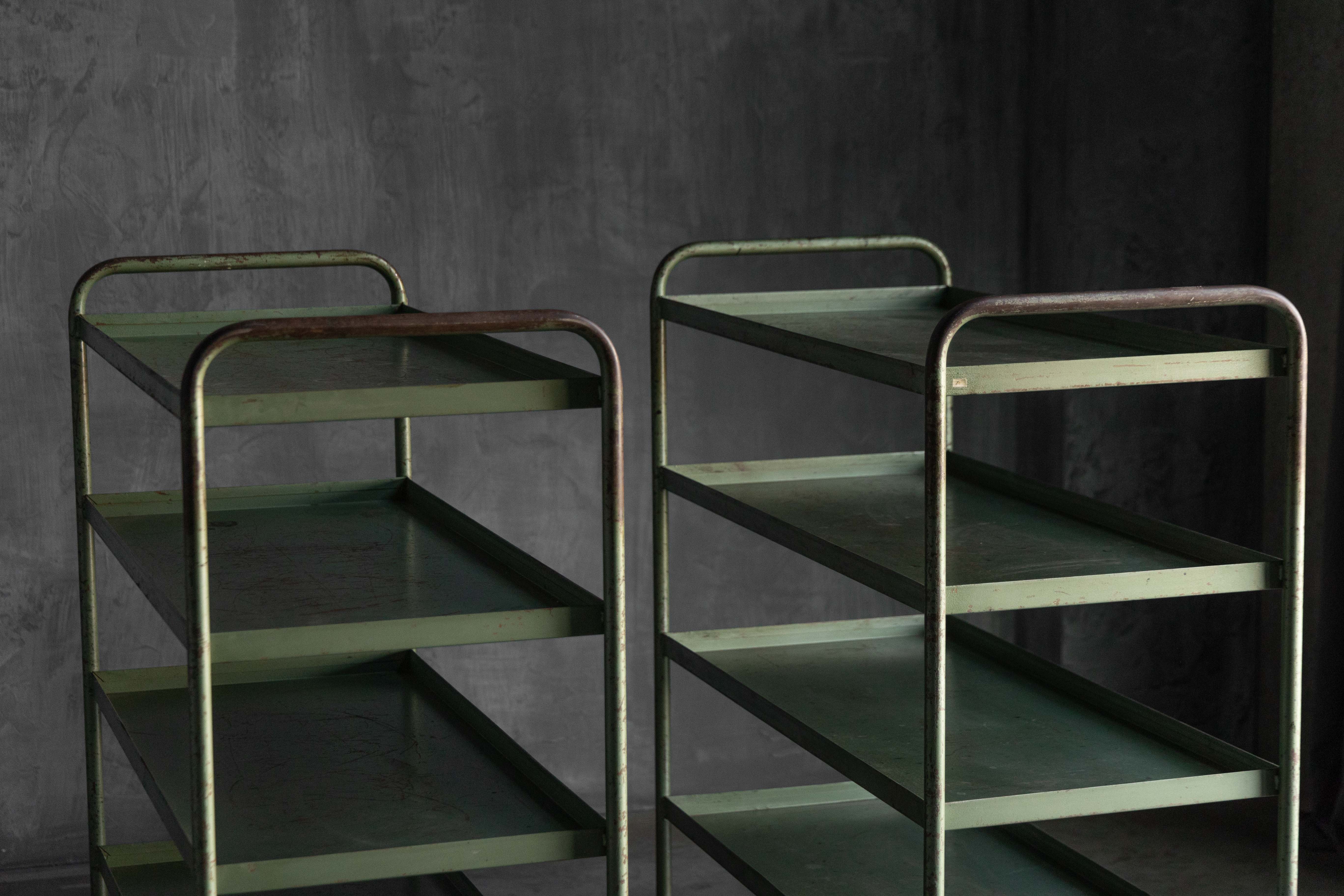 Industrial Green Painted Trolley - Mid-20th Century