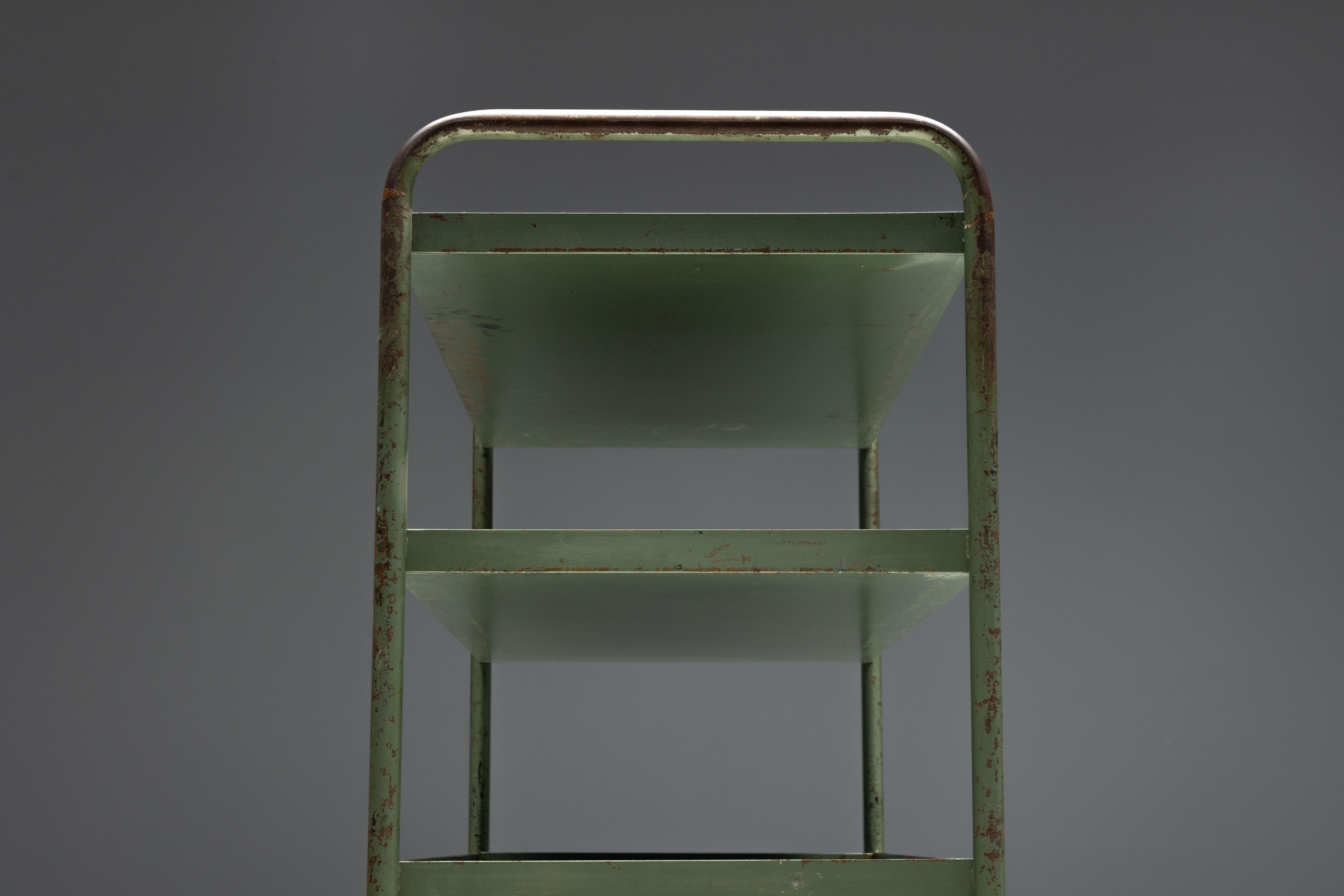 Industrial Green Painted Trolley - Mid-20th Century