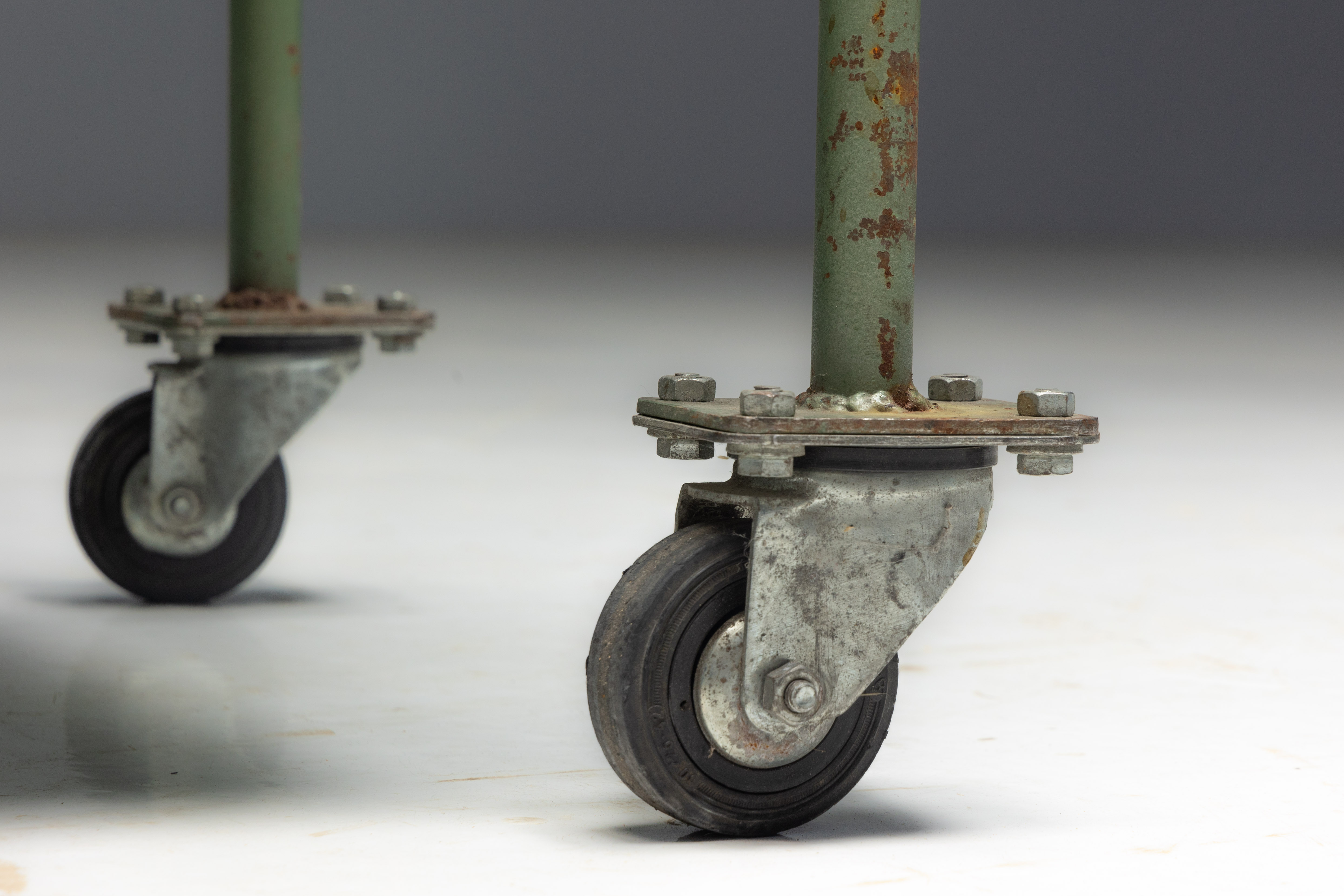 Industrial Green Painted Trolley - Mid-20th Century