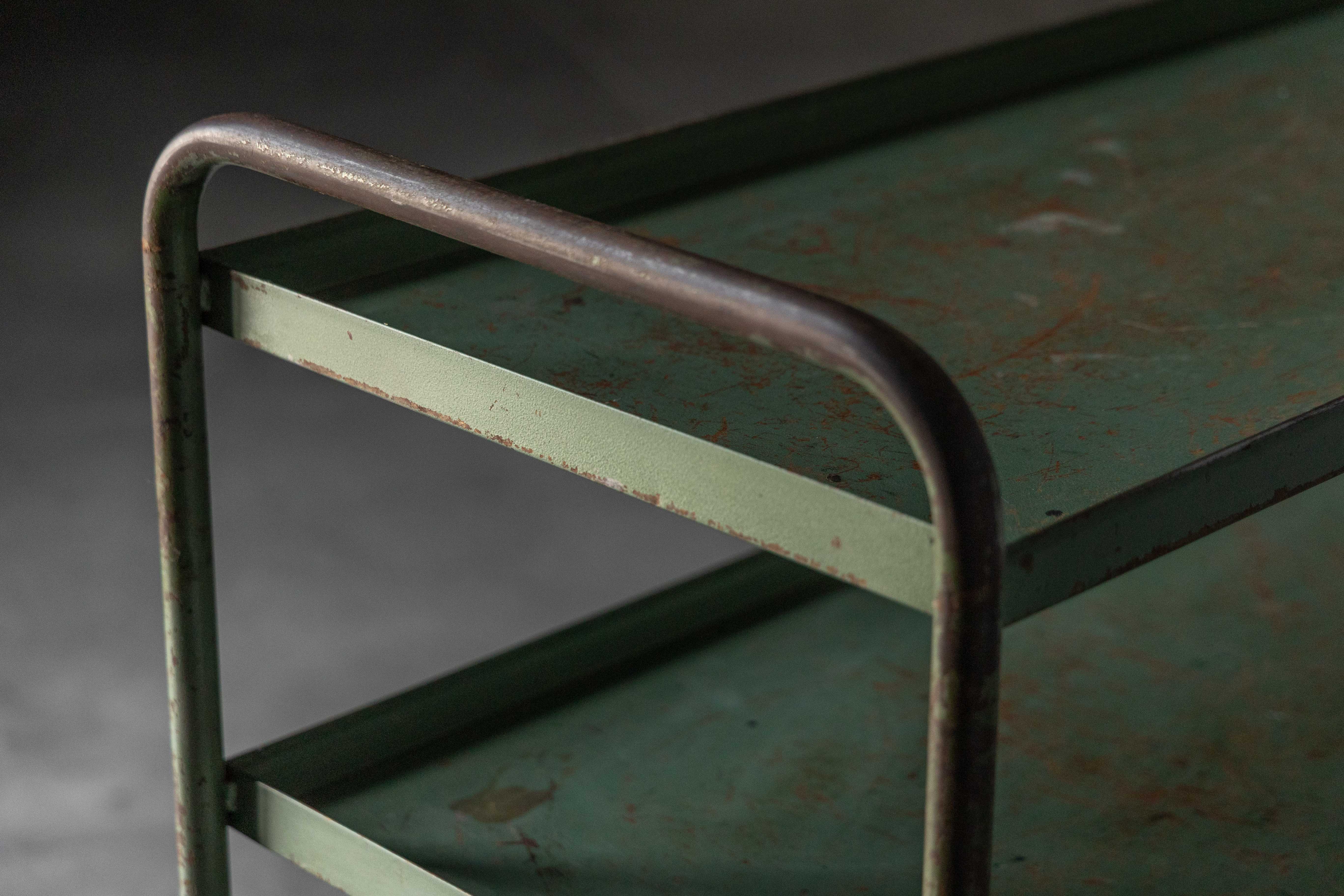 Industrial Green Painted Trolley - Mid-20th Century