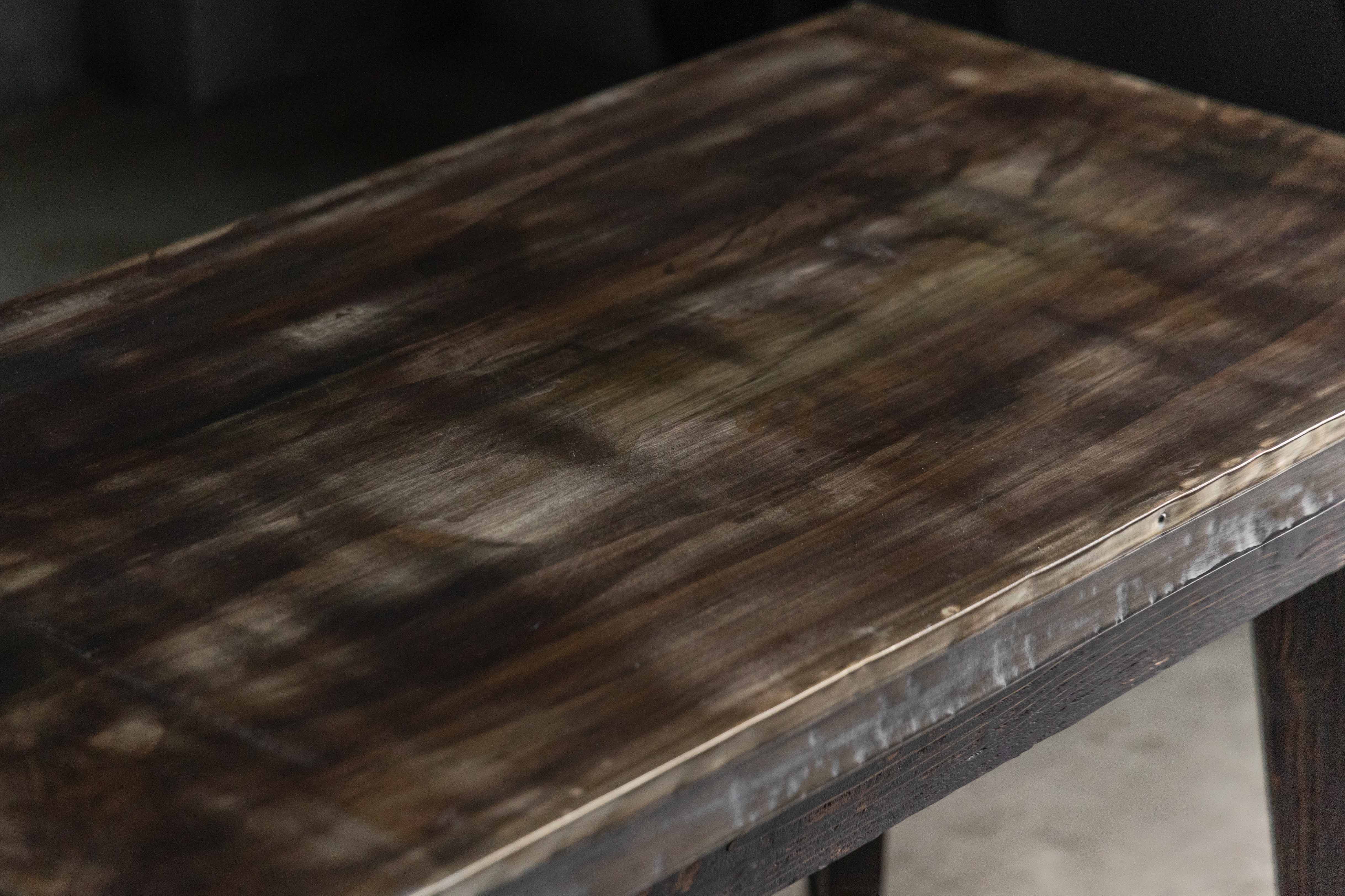 Industrial Table with Angled Legs and Metal Top, France - Mid-20th Century