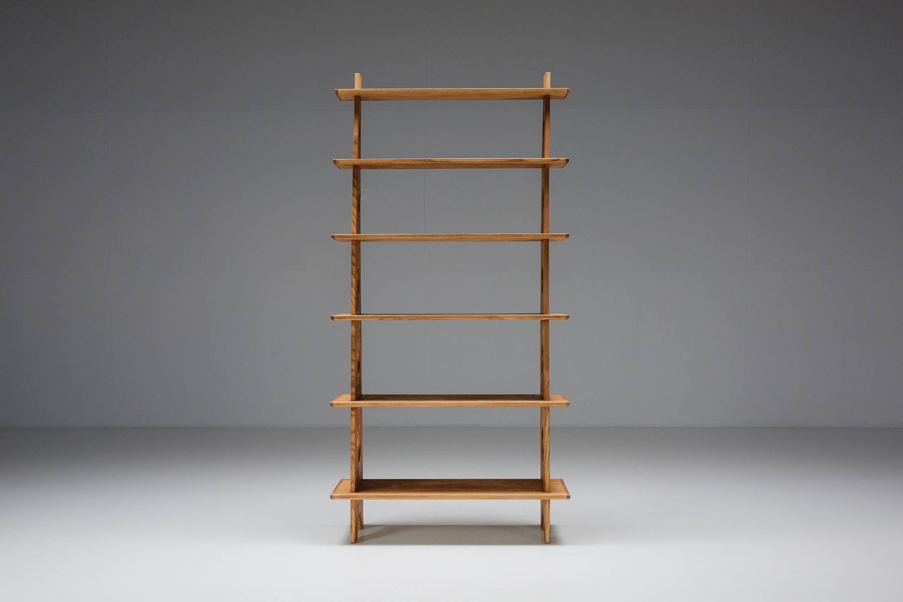 Italian Design Bookshelves In Solid Elm - 1970's