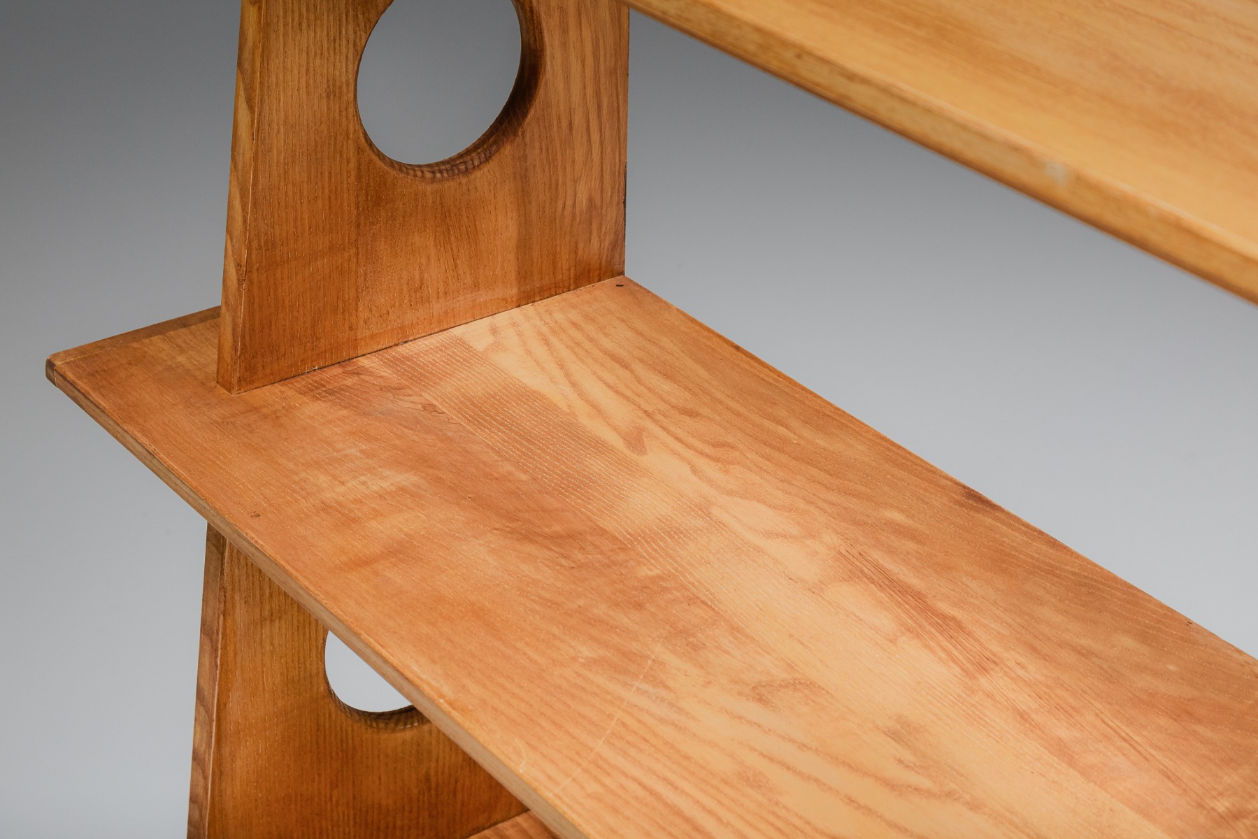 Italian Design Bookshelves In Solid Elm - 1970's