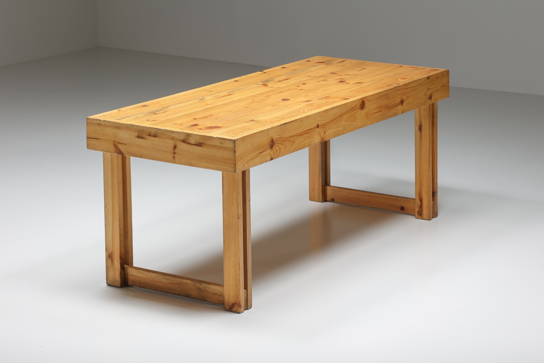 Italian Vineyard Pine Bench and Table Set - 1960's