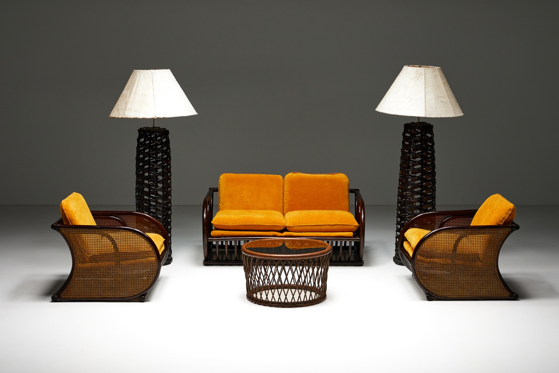Round Italian Coffee Table - 1970s