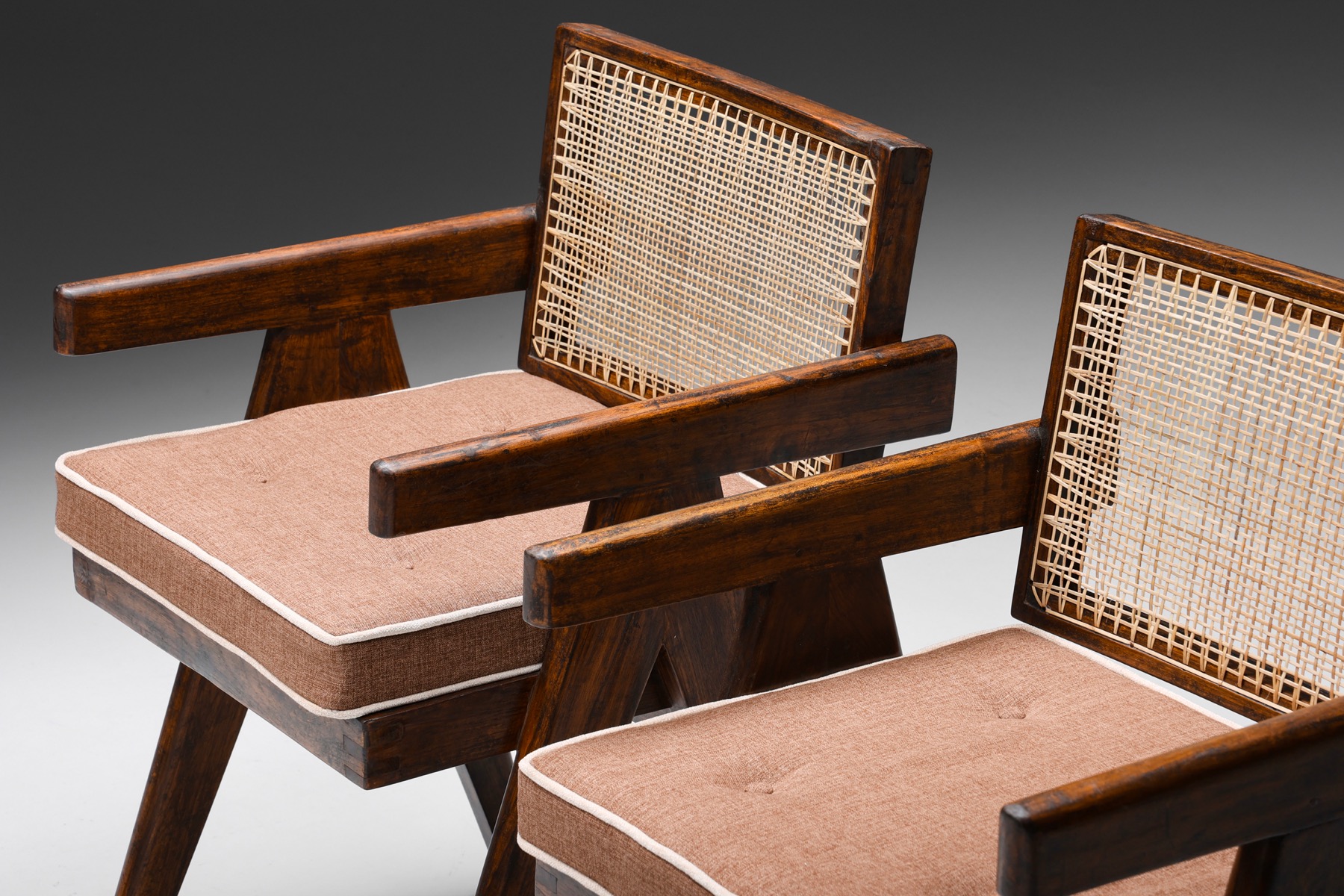 Office Cane Chairs by Pierre Jeanneret - 1955