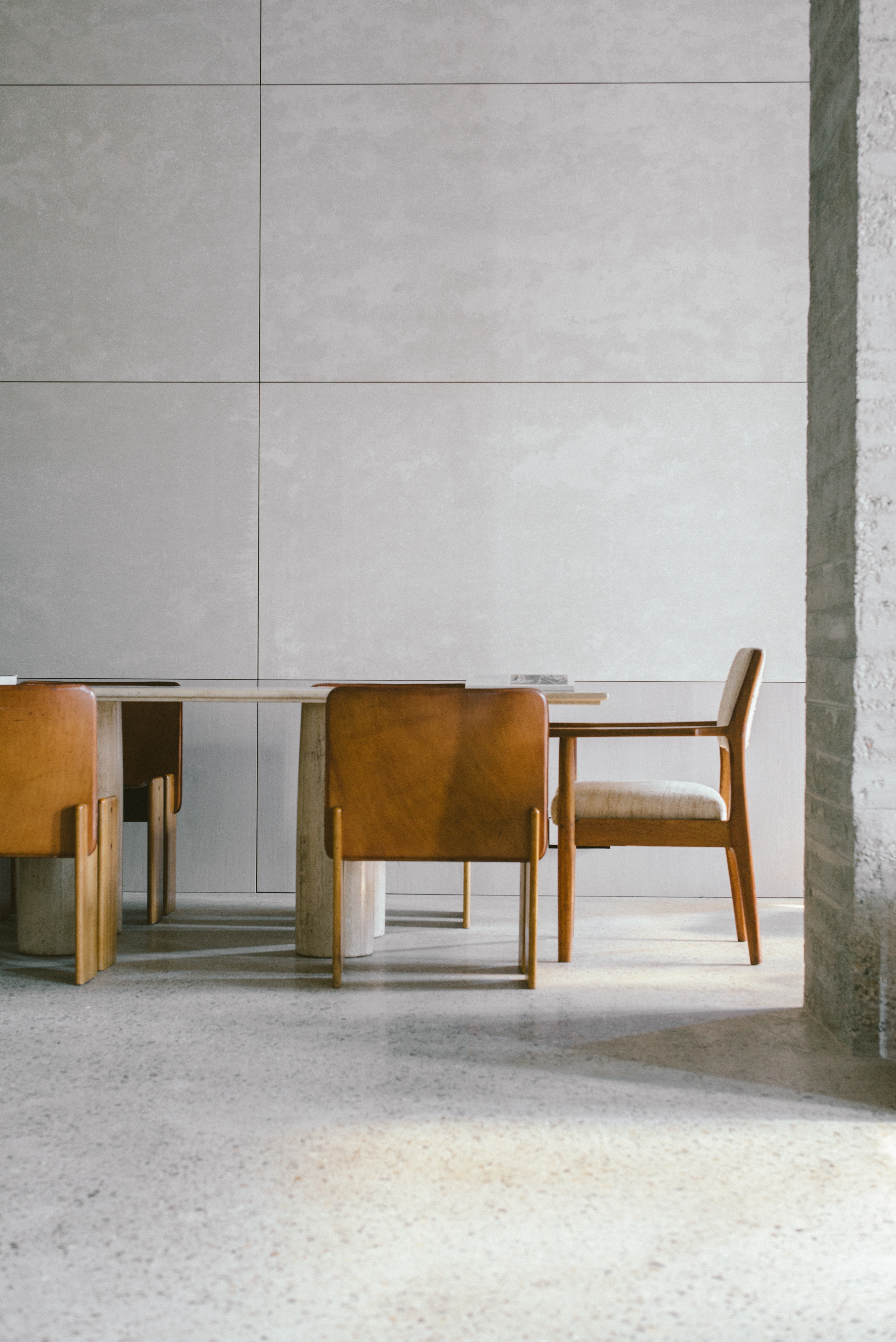 Afra & Tobia Scarpa Cognac Dining Chairs - 1970's