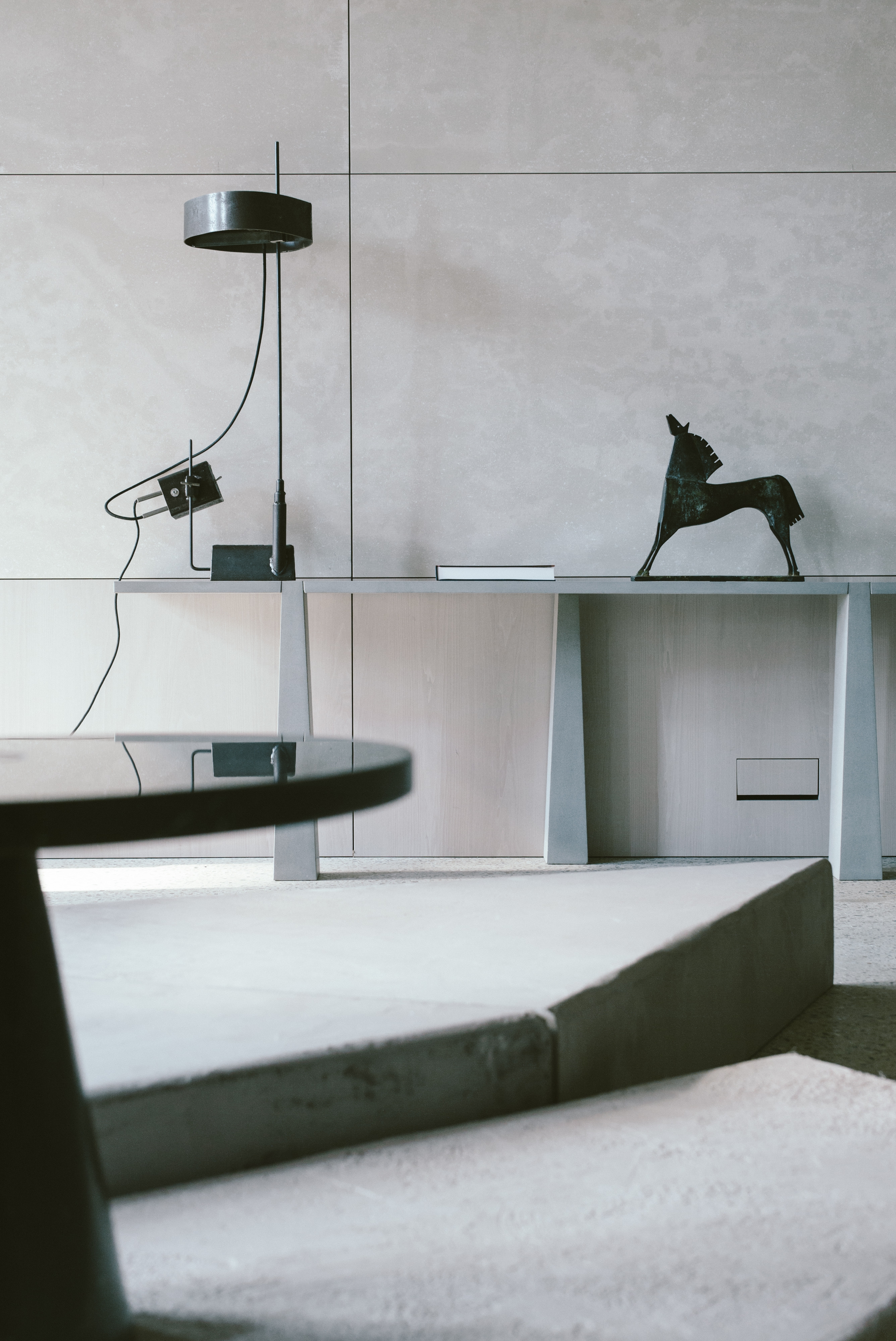 Collectible Design Critique Oblique Table Light in Steel by Atelier Serruys - 2018