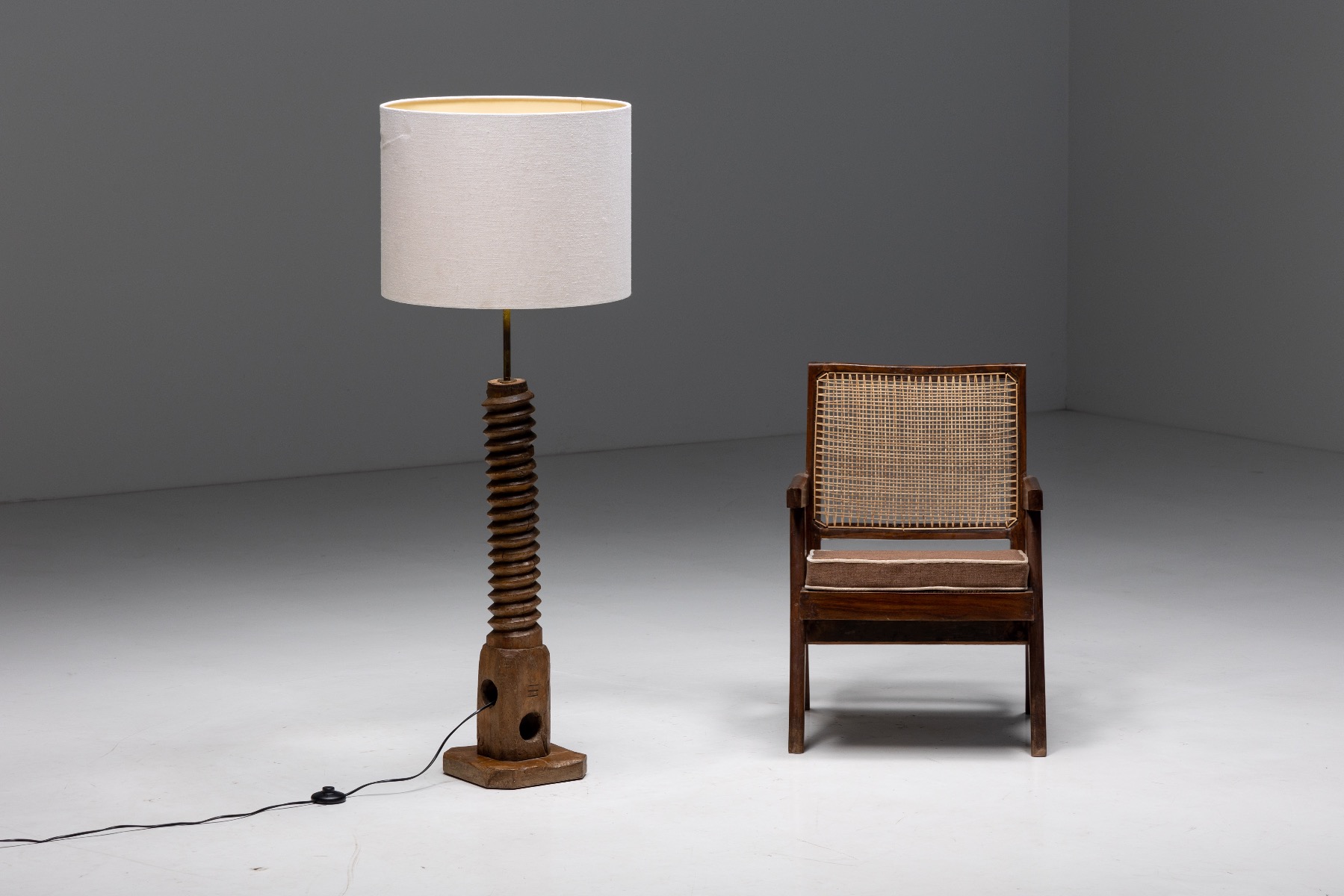 Rustic Art Populaire Floor Lamp - 1950s