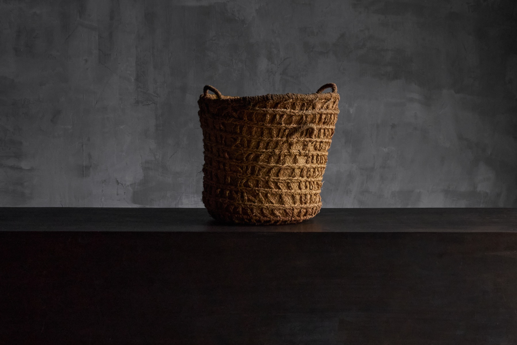 Large rustic woven basket primitive interior object
