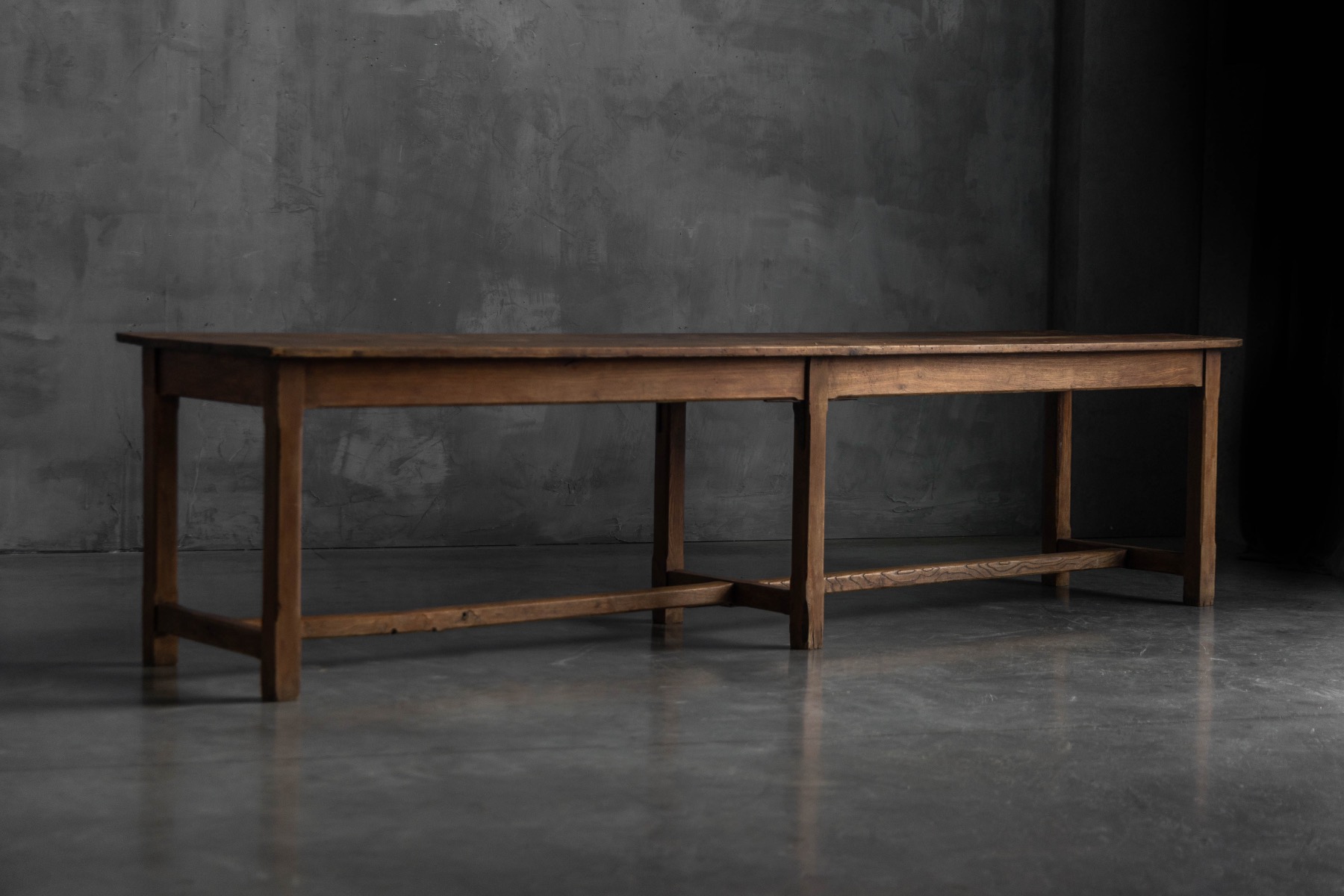  Large Monastic Console Table in Solid Oak, France - Mid-20th Century