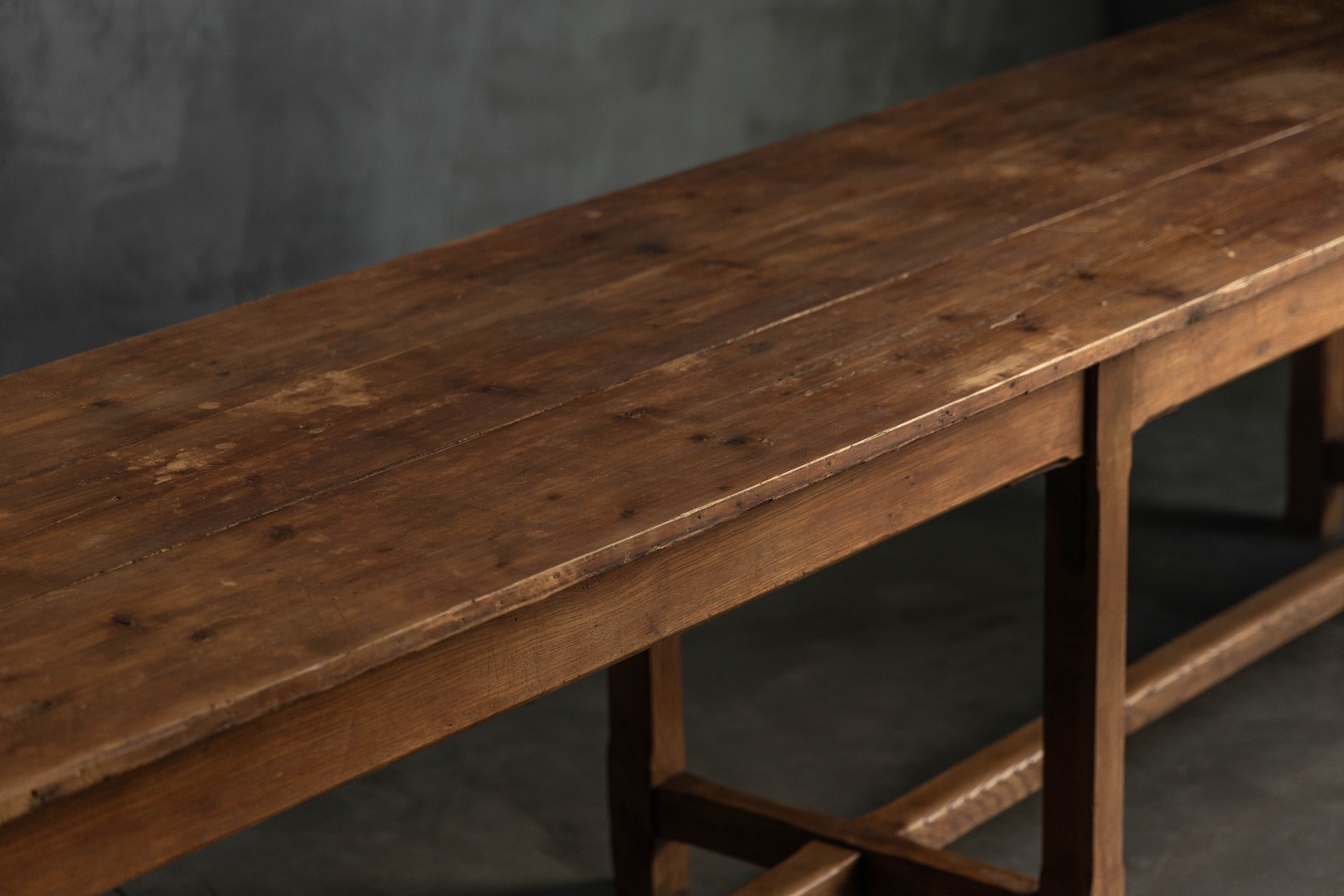  Large Monastic Console Table in Solid Oak, France - Mid-20th Century