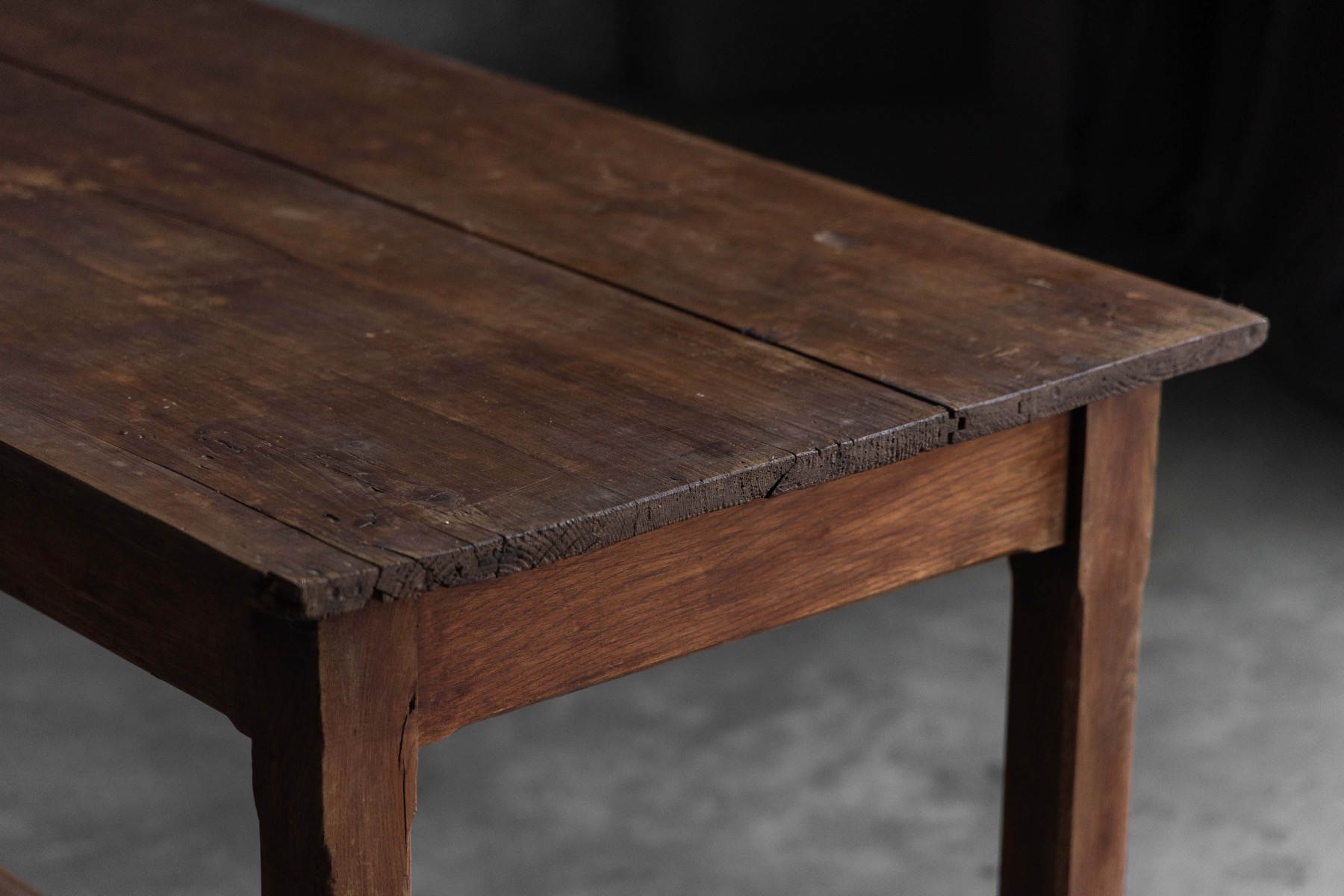  Large Monastic Console Table in Solid Oak, France - Mid-20th Century