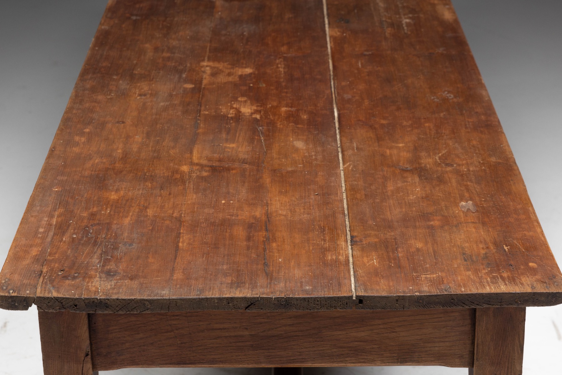  Large Monastic Console Table in Solid Oak, France - Mid-20th Century