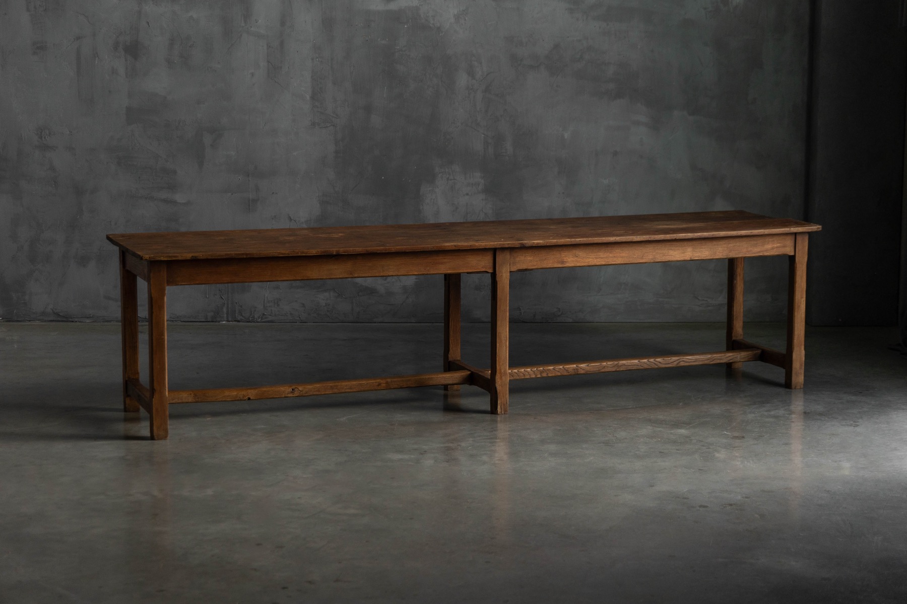 Large Monastic Console Table in Solid Oak, France - Mid-20th Century