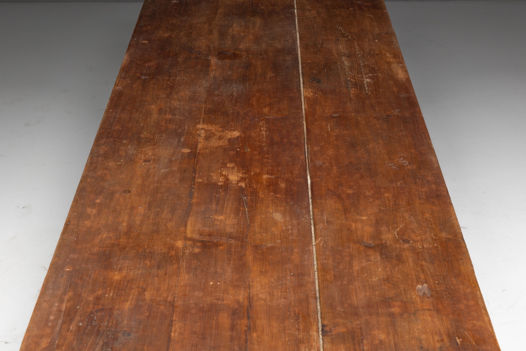  Large Monastic Console Table in Solid Oak, France - Mid-20th Century