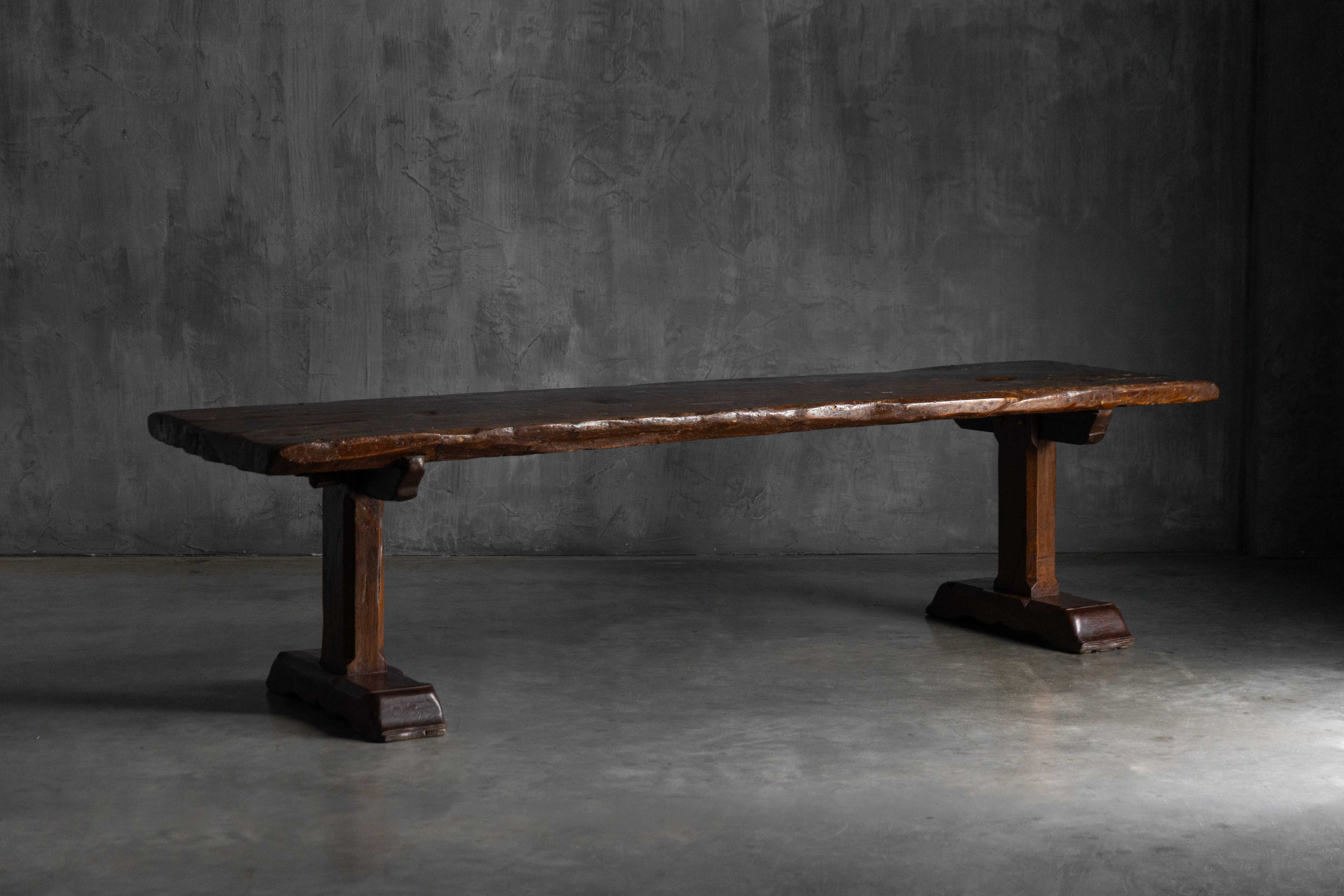 Large Vernacular Trestle Table, France - 19th Century 