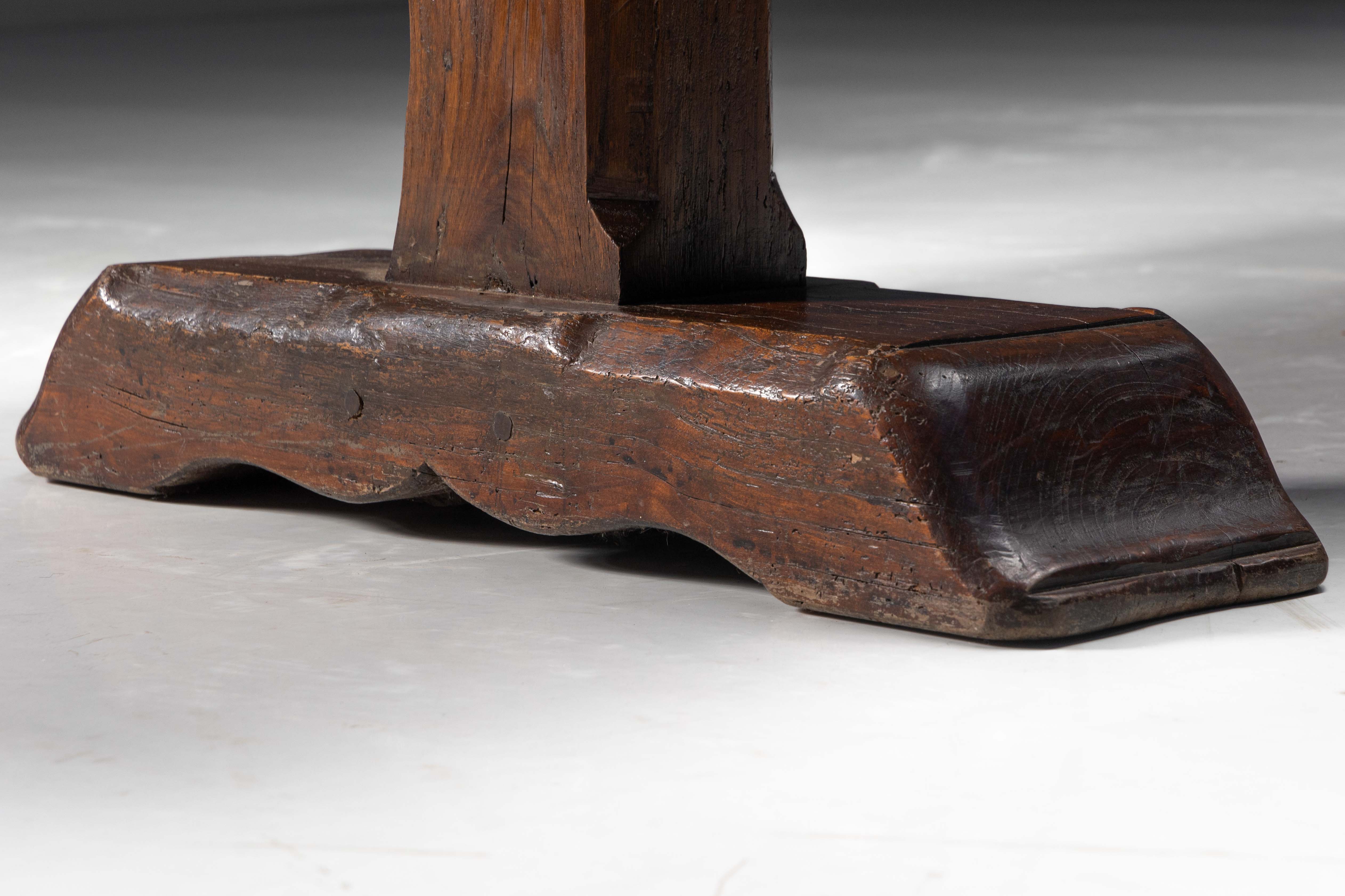 Large Vernacular Trestle Table, France - 19th Century 