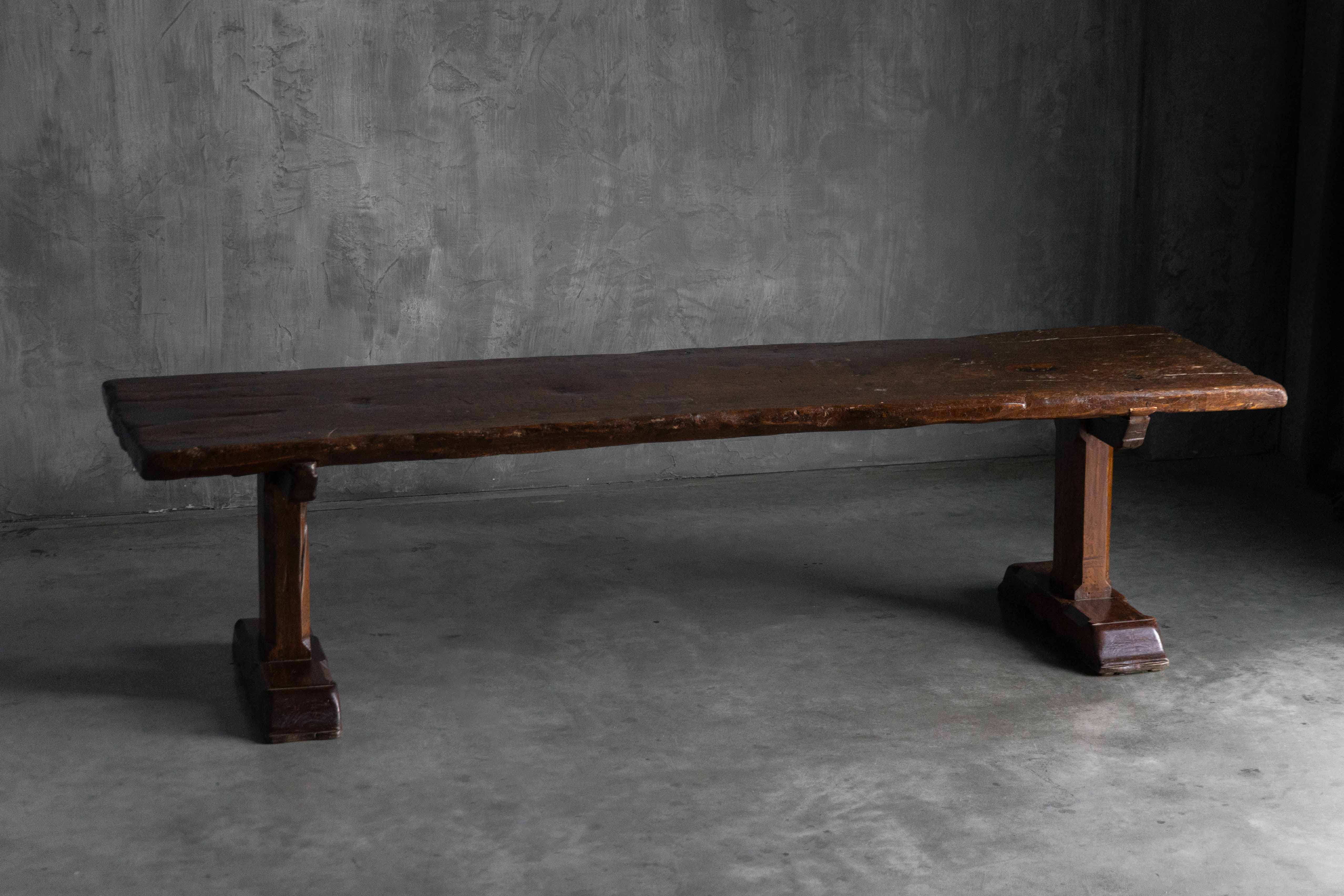 Large Vernacular Trestle Table, France - 19th Century 