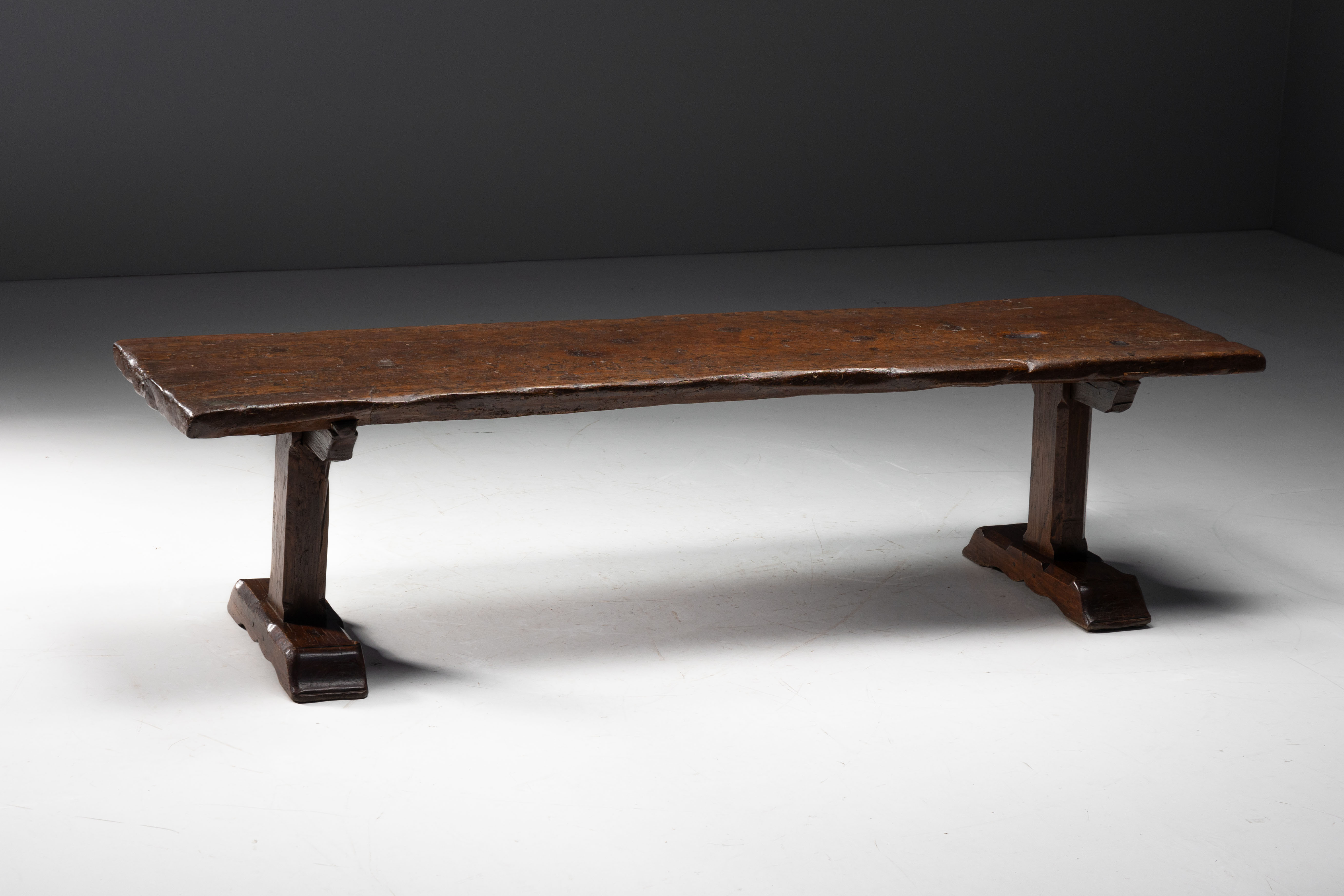 Large Vernacular Trestle Table, France - 19th Century 