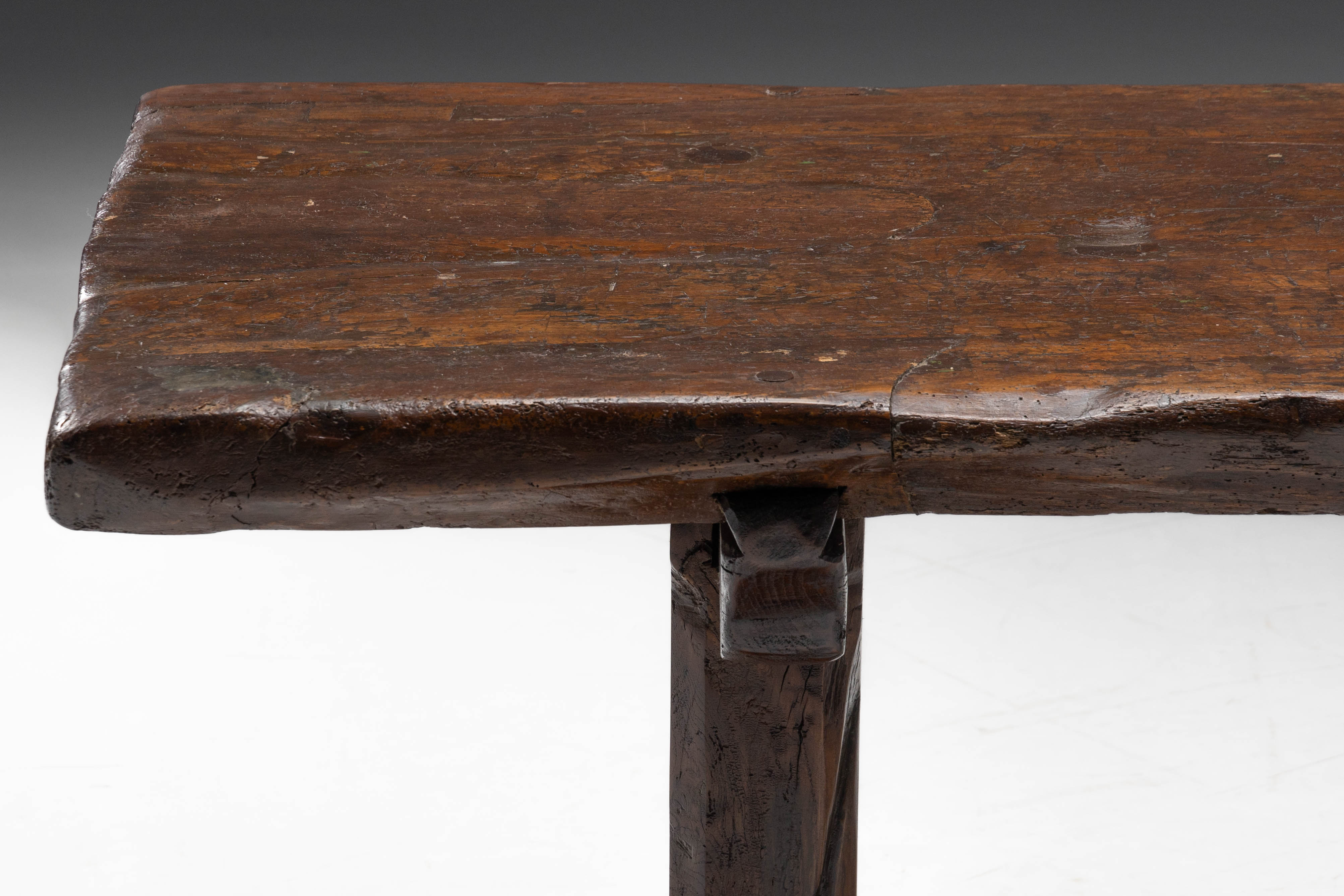 Large Vernacular Trestle Table, France - 19th Century 