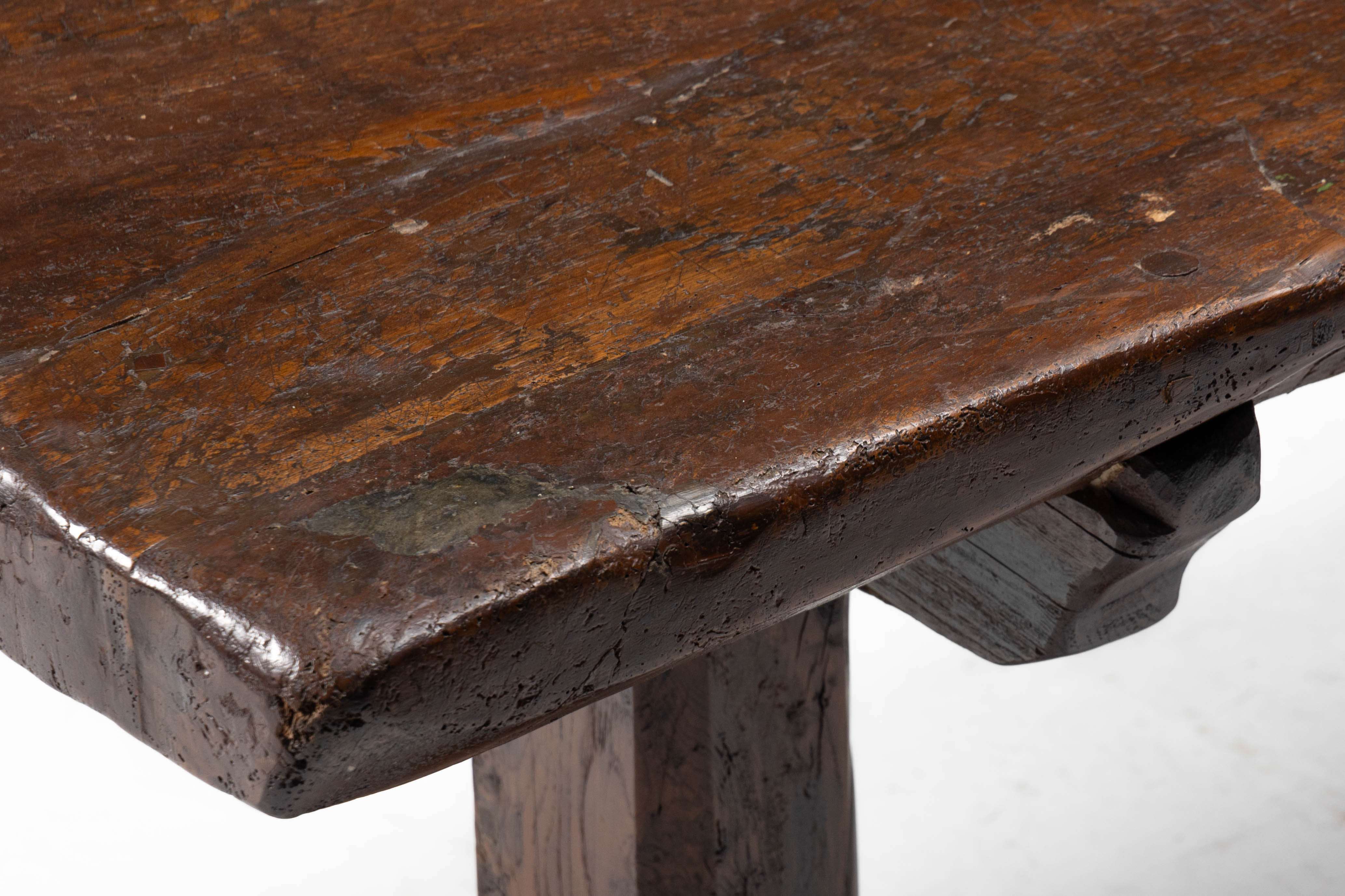 Large Vernacular Trestle Table, France - 19th Century 