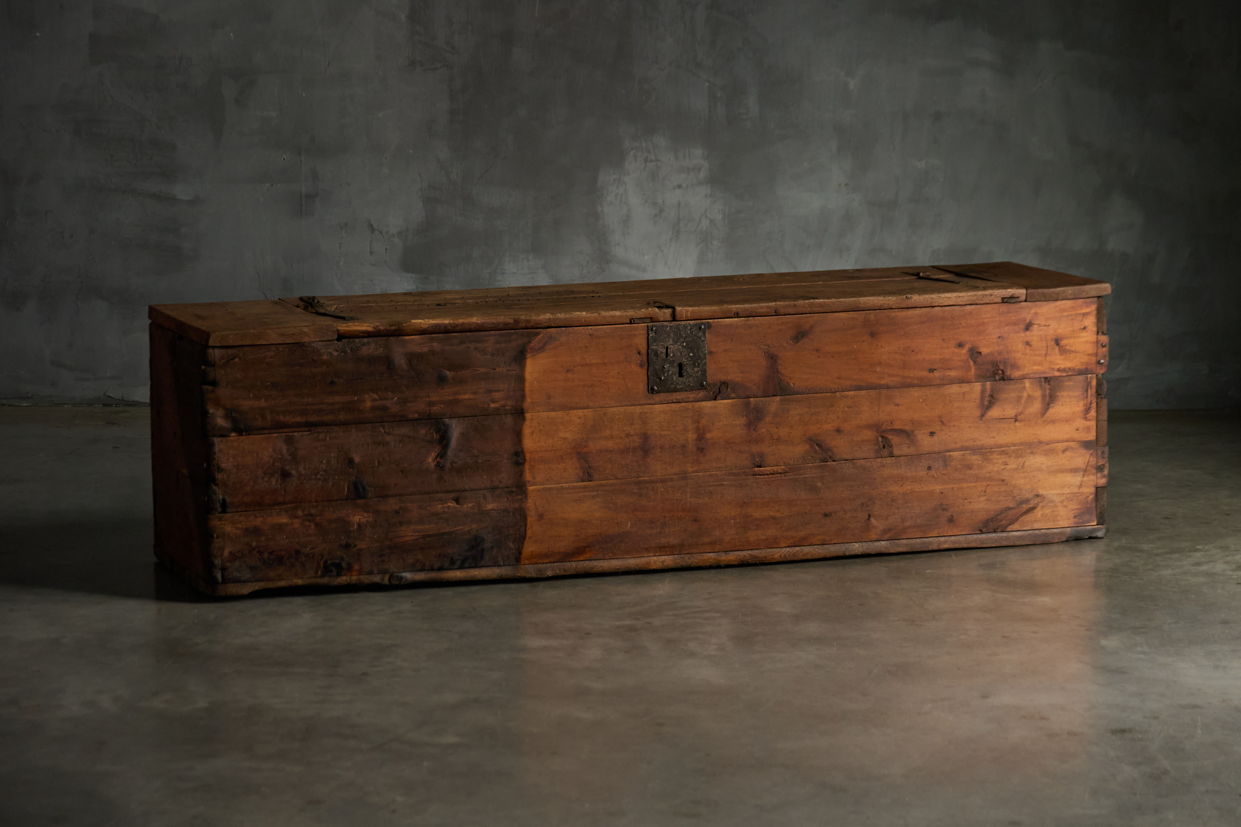 Large Vernacular Wooden Chest, France - 19th Century