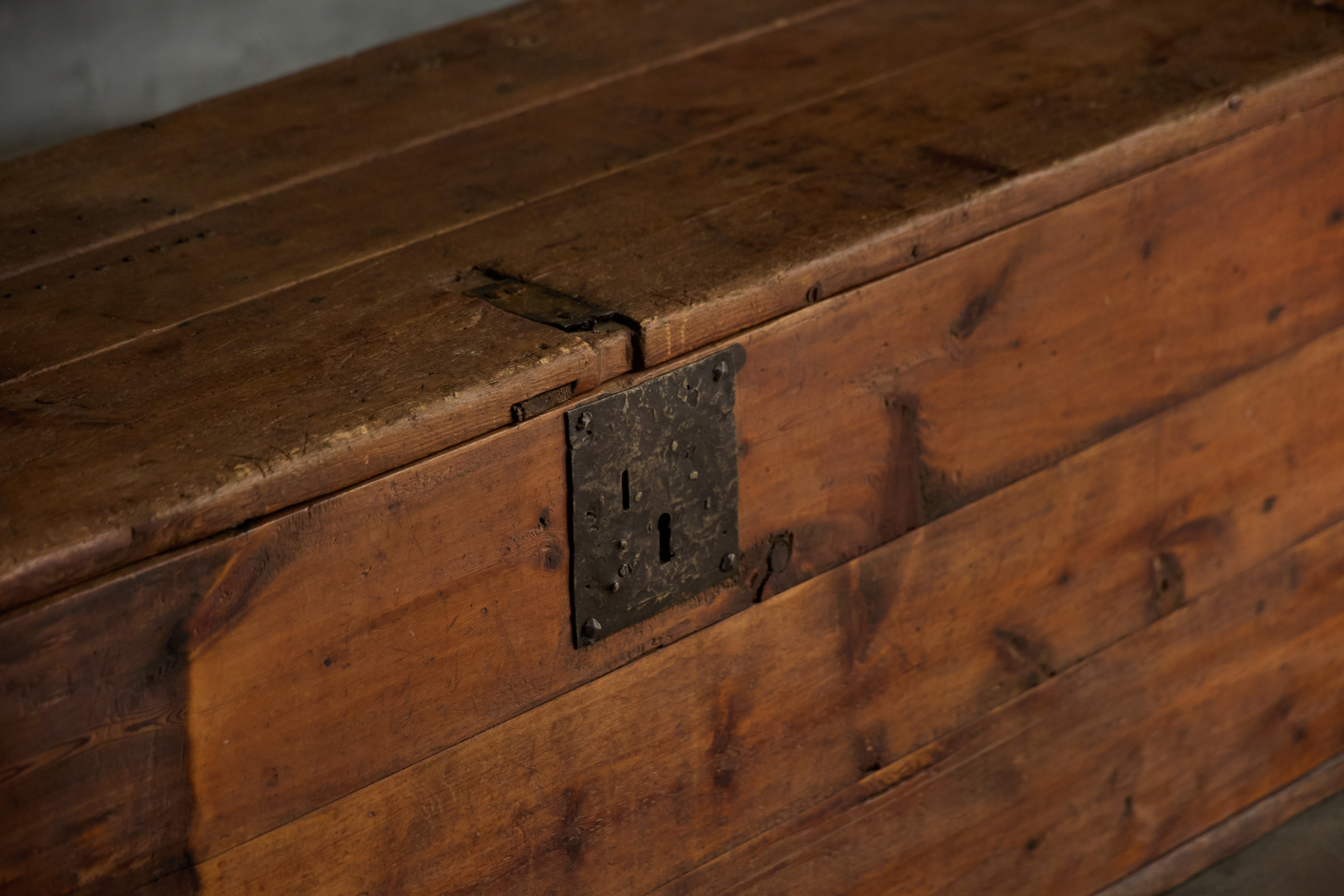 Large Vernacular Wooden Chest, France - 19th Century