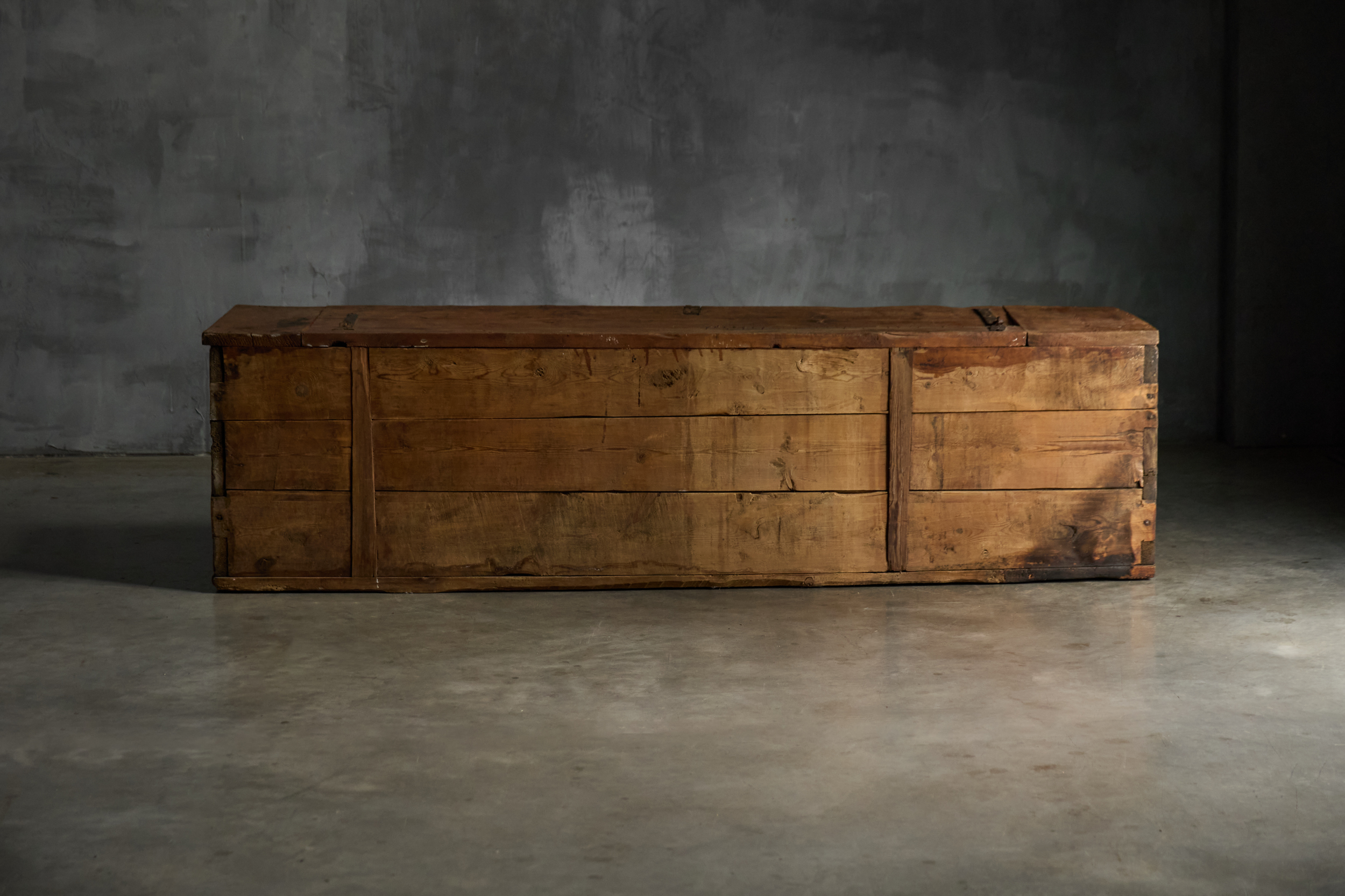 Large Vernacular Wooden Chest, France - 19th Century
