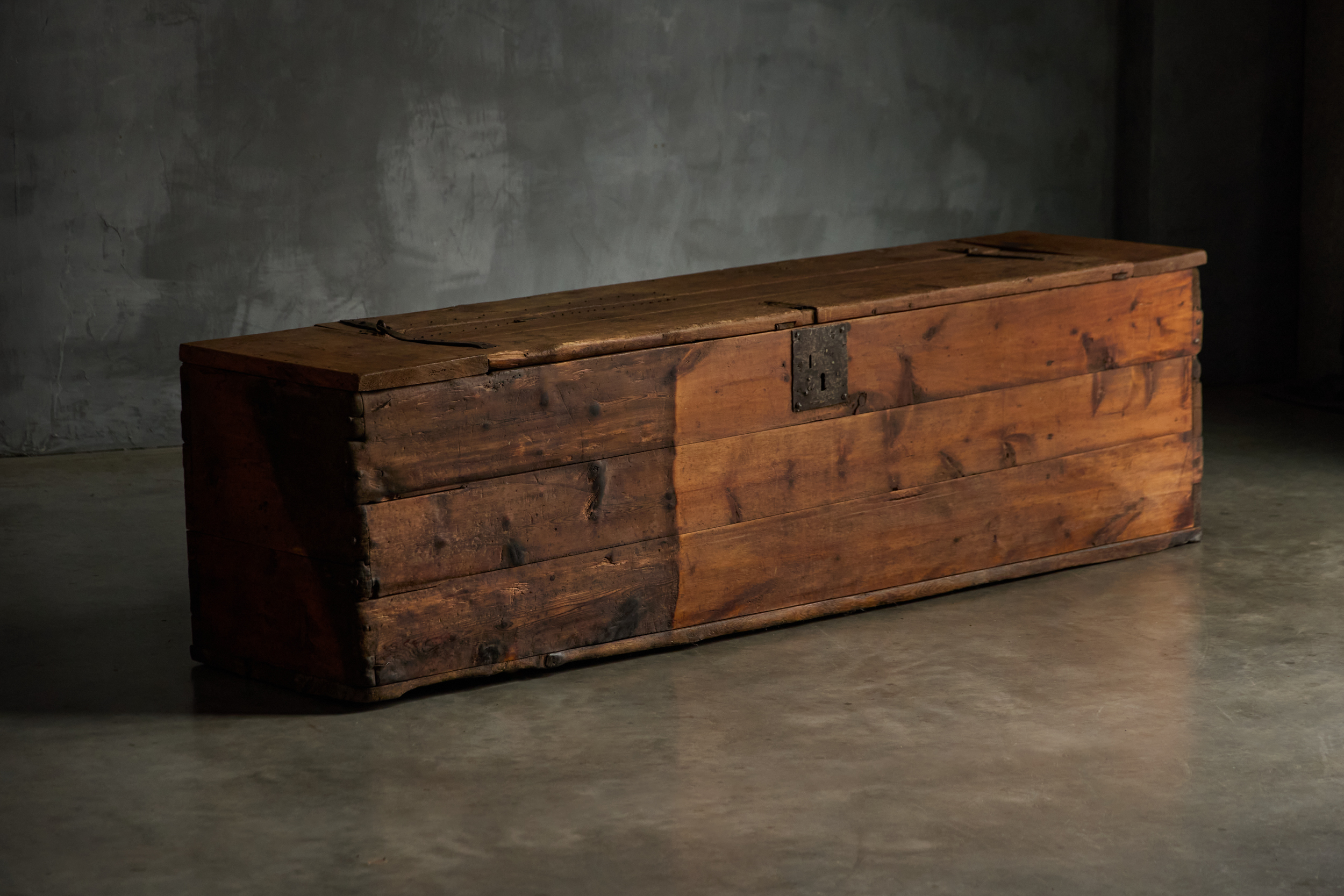 Large Vernacular Wooden Chest, France - 19th Century