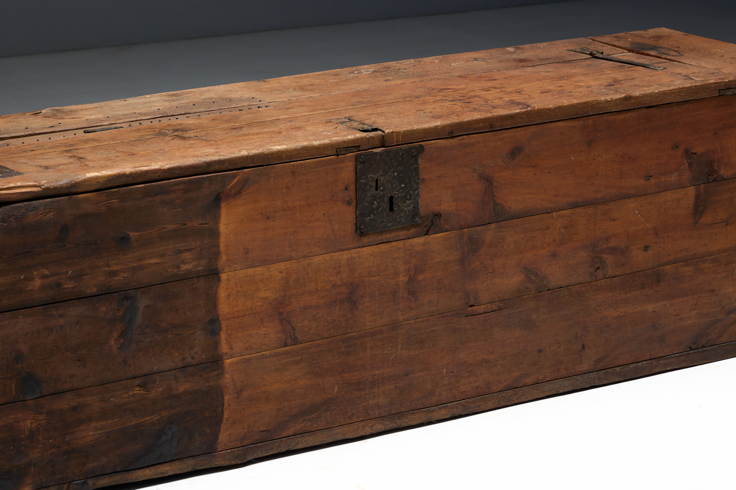 Large Vernacular Wooden Chest, France - 19th Century
