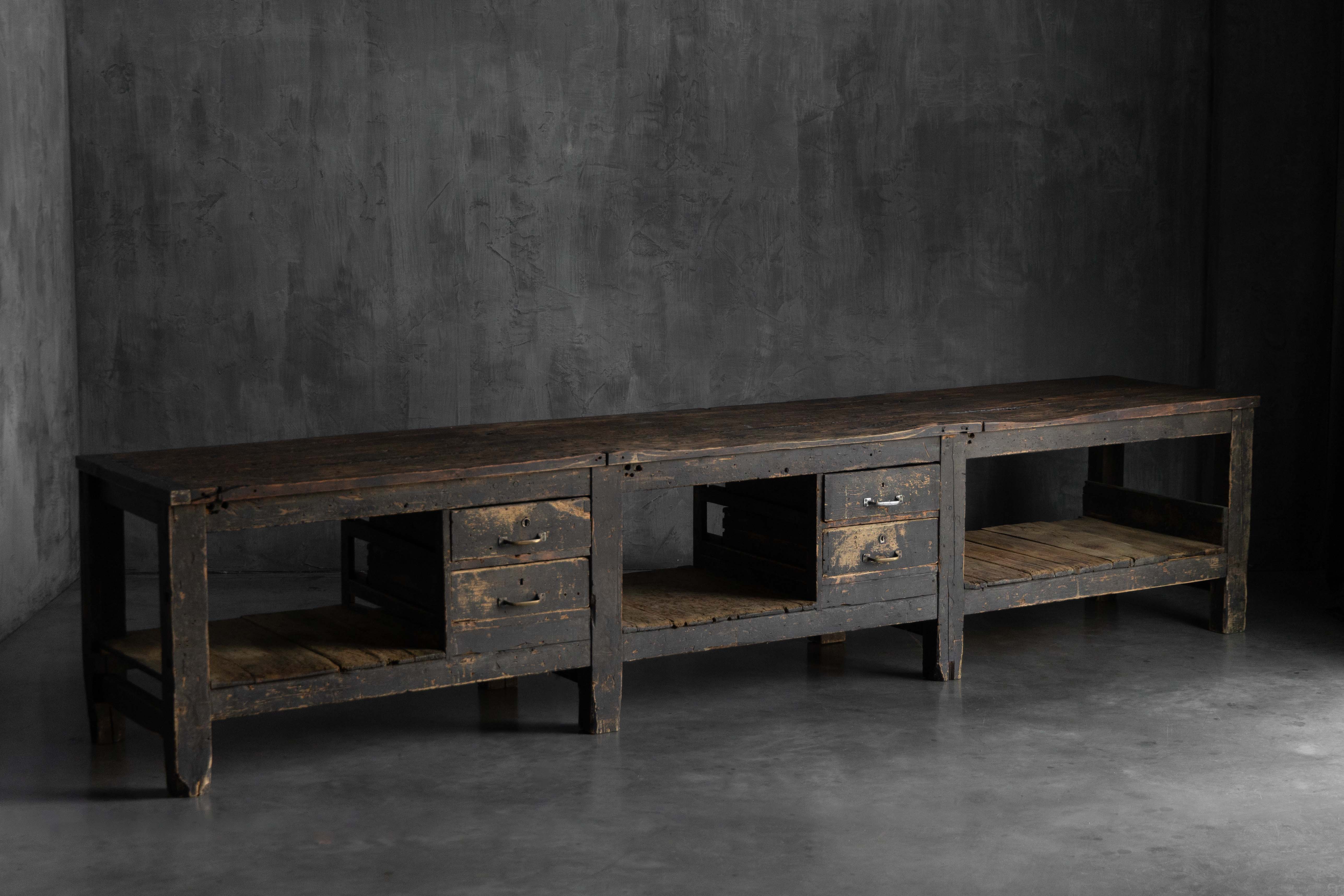 Large Vernacular Worktable, France - Early 20th Century