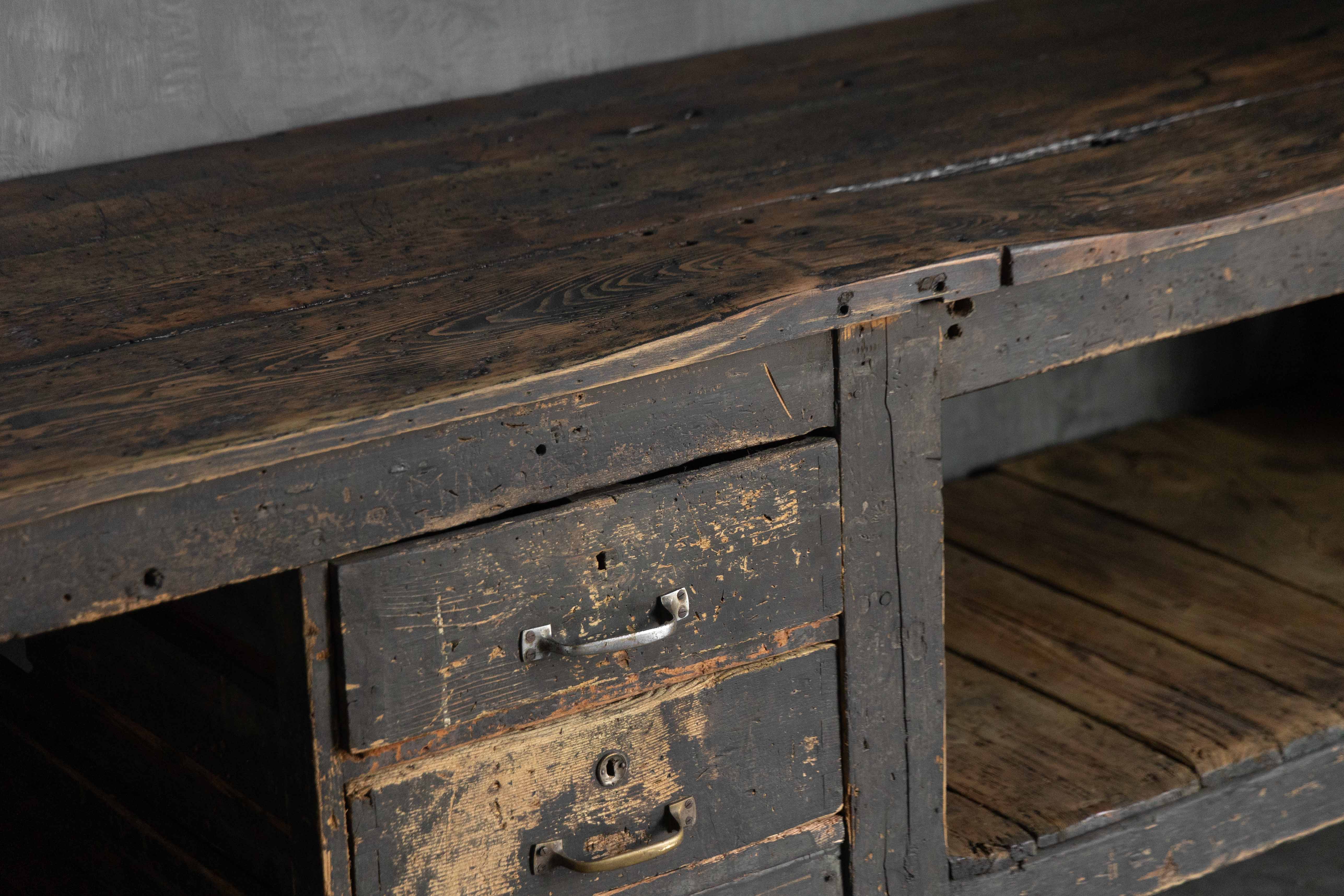 Large Vernacular Worktable, France - Early 20th Century