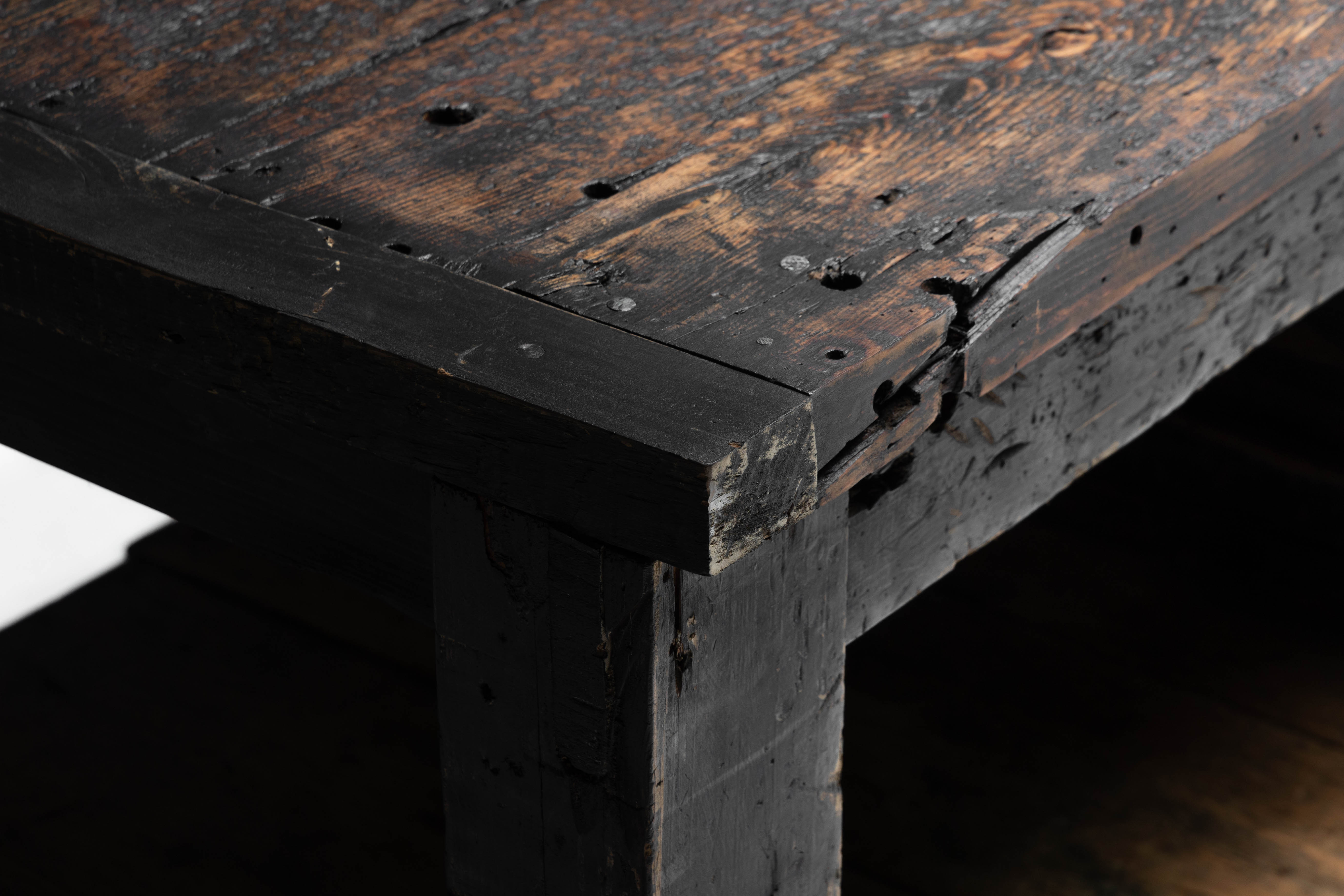 Large Vernacular Worktable, France - Early 20th Century