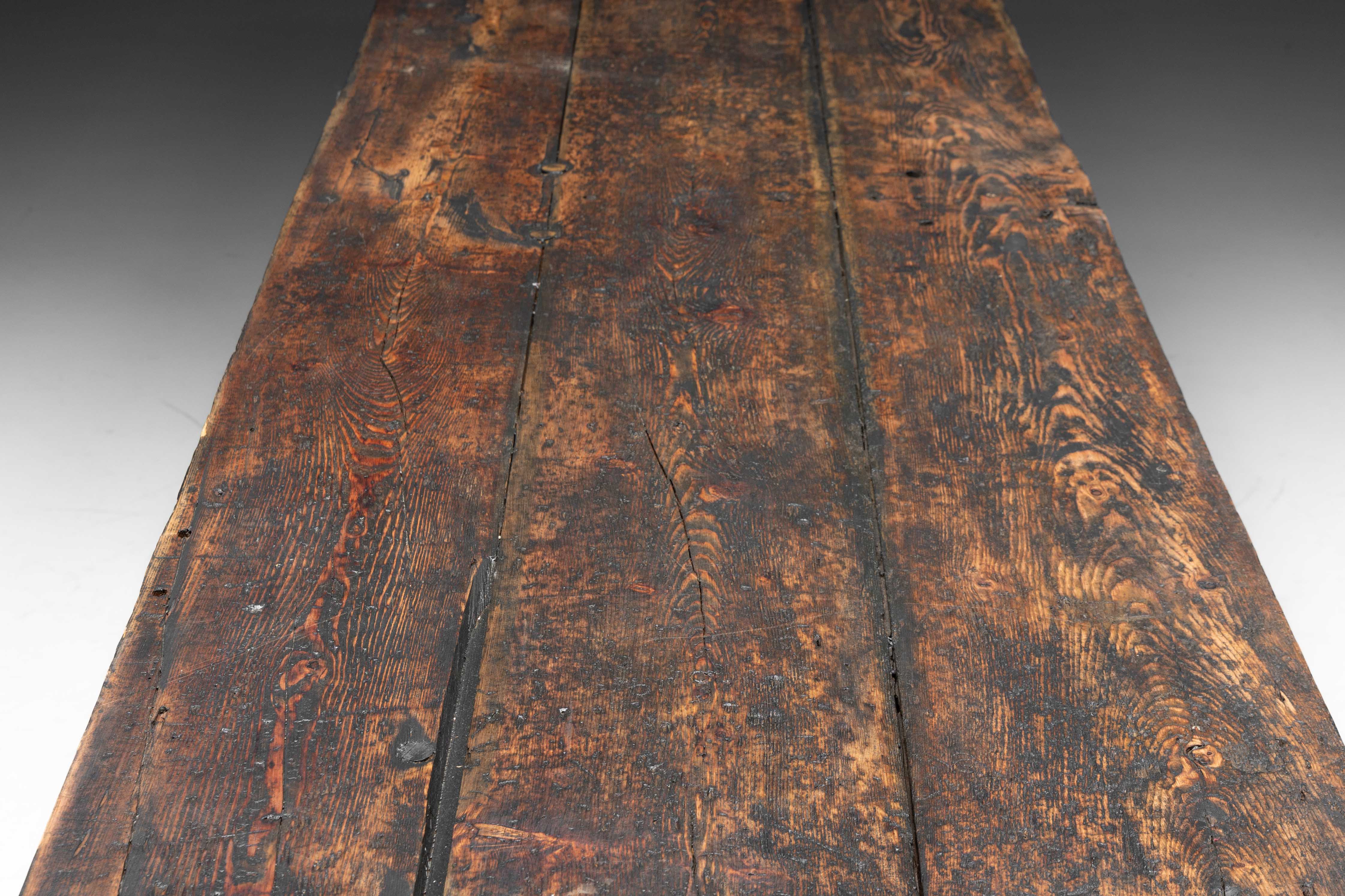 Large Vernacular Worktable, France - Early 20th Century
